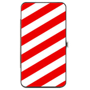 Hinged Wallet - Candy Cane2 Stripe White Red Hinged Wallets Buckle-Down