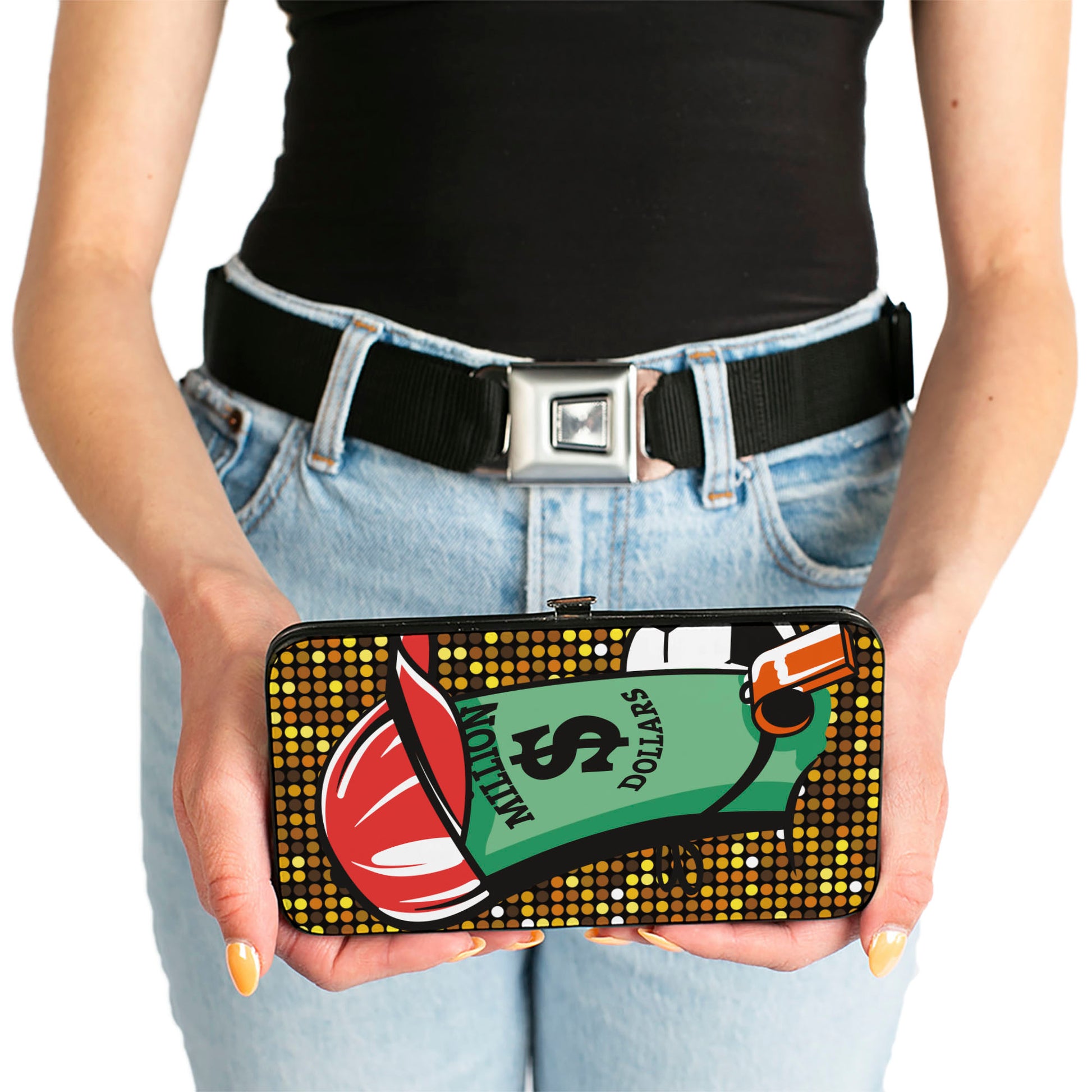 Hinged Wallet - Wheel of Fortune MILLION DOLLARS and BANKRUPT Wedge Characters Hinged Wallets Wheel of Fortune