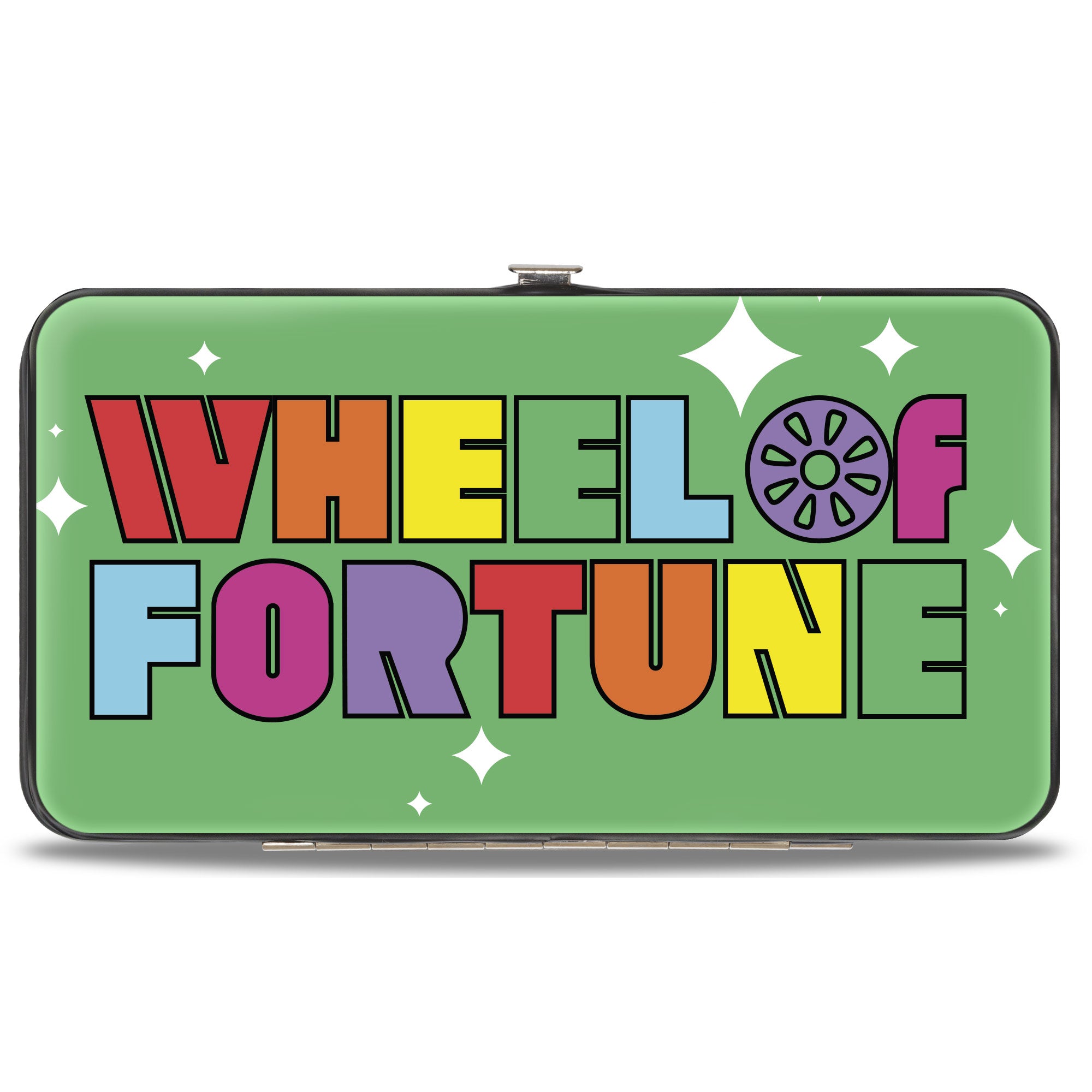 Hinged Wallet - WHEEL OF FORTUNE Text Blue/Purple/Green/Multi Color Hinged Wallets Wheel of Fortune