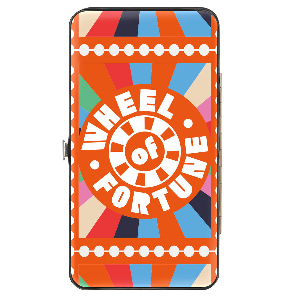 Hinged Wallet - WHEEL OF FORTUNE Logo White/Pink/Orange/Multi Color Hinged Wallets Wheel of Fortune