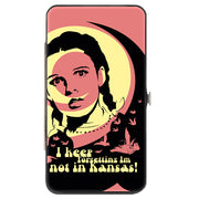 Hinged Wallet - The Wizard of Oz Dorothy and Flying Monkeys NOT IN KANSAS Quote Black/Yellow/Pink Hinged Wallets The Wizard of Oz