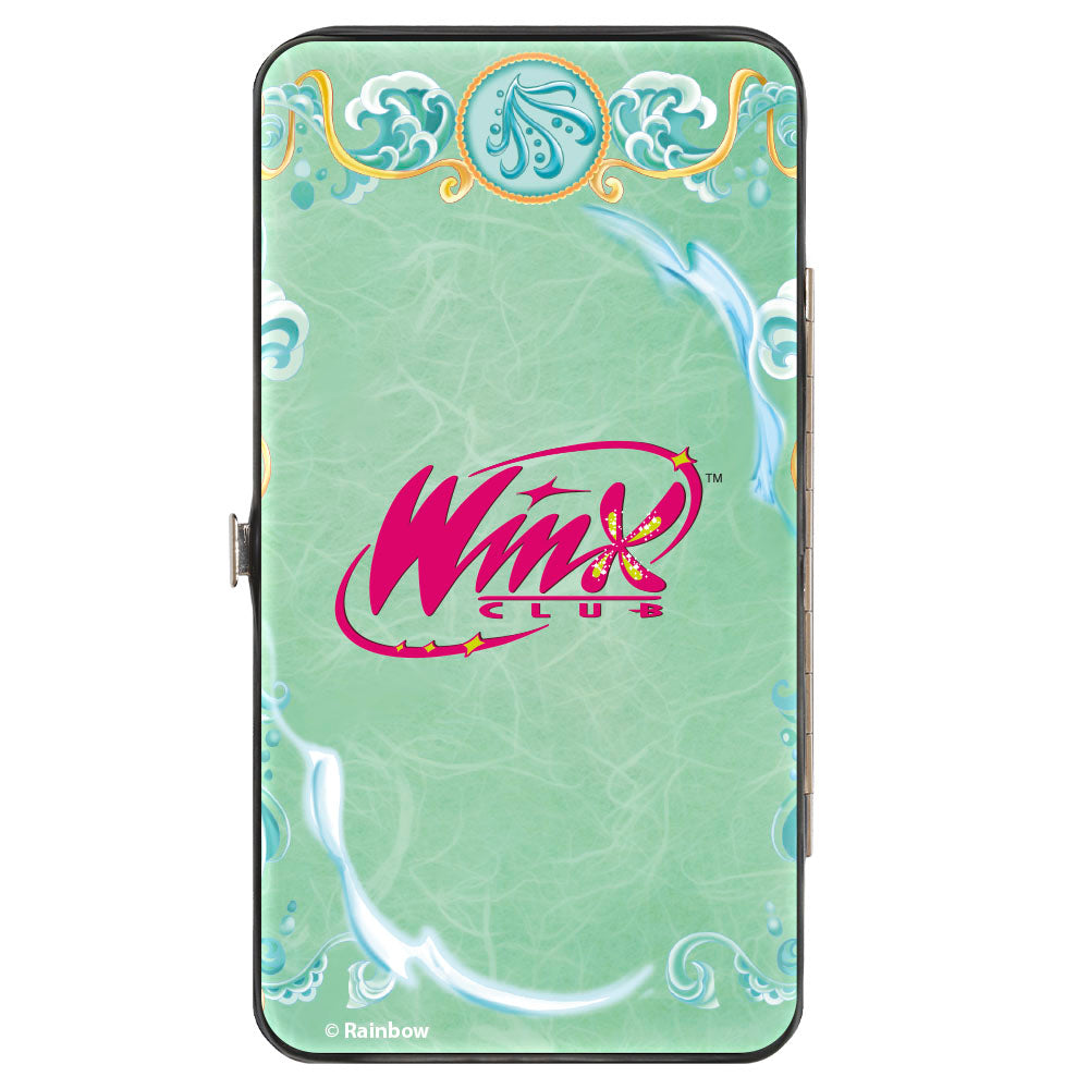 Hinged Wallet - WINX CLUB Aisha MORPHIX SHIELD Pose and Title Logo Greens Hinged Wallets Winx Club