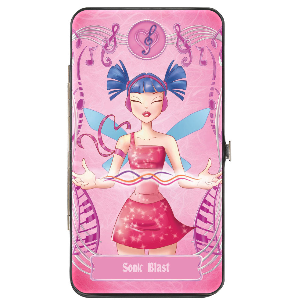 Hinged Wallet - WINX CLUB Musa SONIC BLAST Pose and Title Logo Pinks Hinged Wallets Winx Club