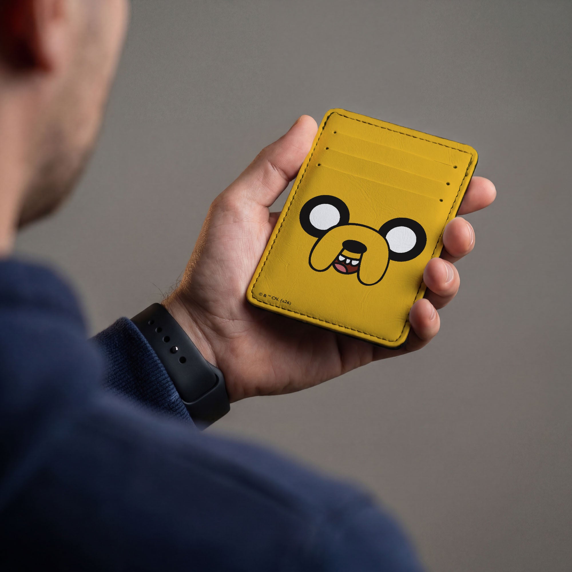 PU Wallet ID Card Holder - Adventure Time Jake Face Close-Up Golden Yellow ID Card Wallets Adventure Time