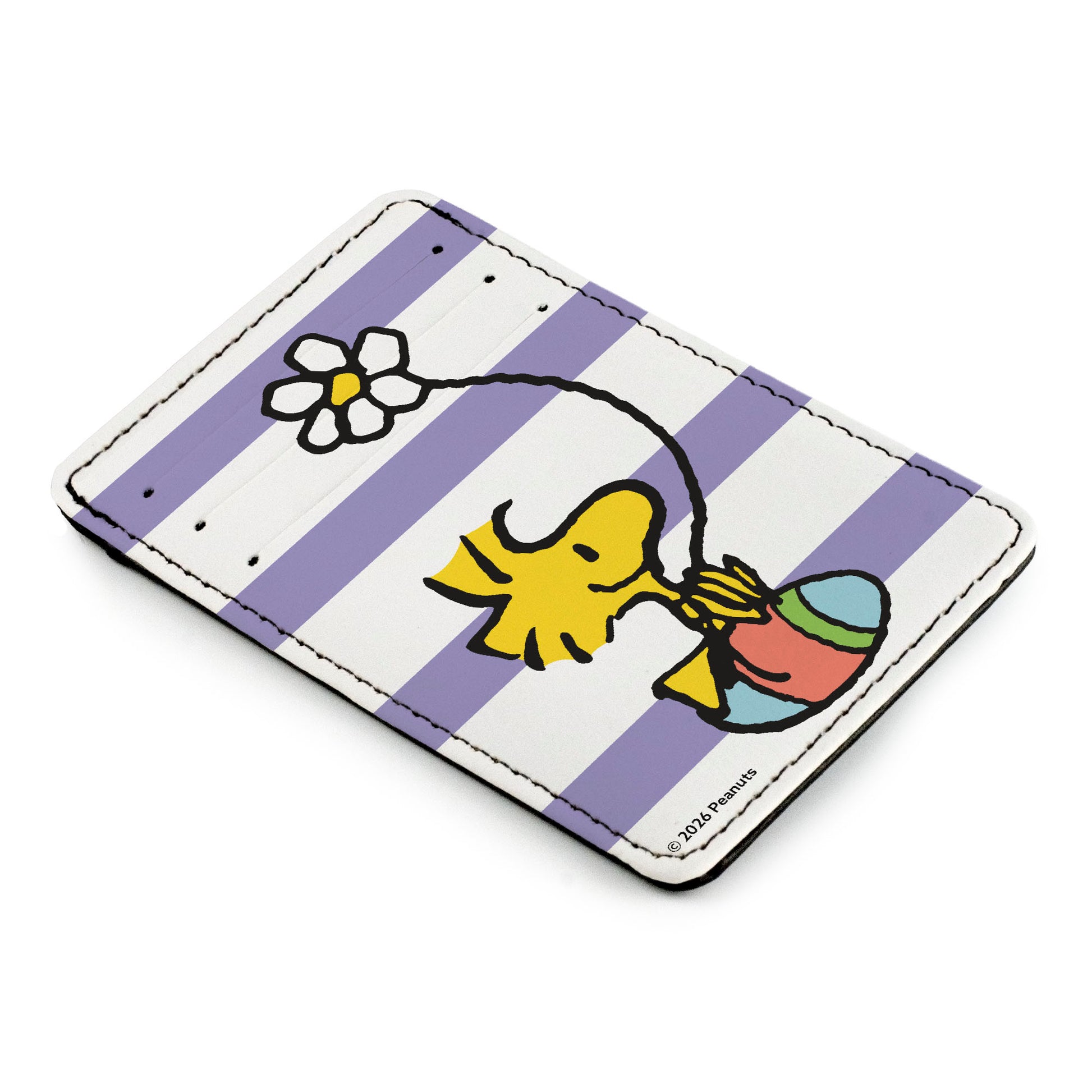 Wallet ID Card Holder - Peanuts Woodstock Easter Egg Stripe Lavender/White ID Card Wallets Peanuts