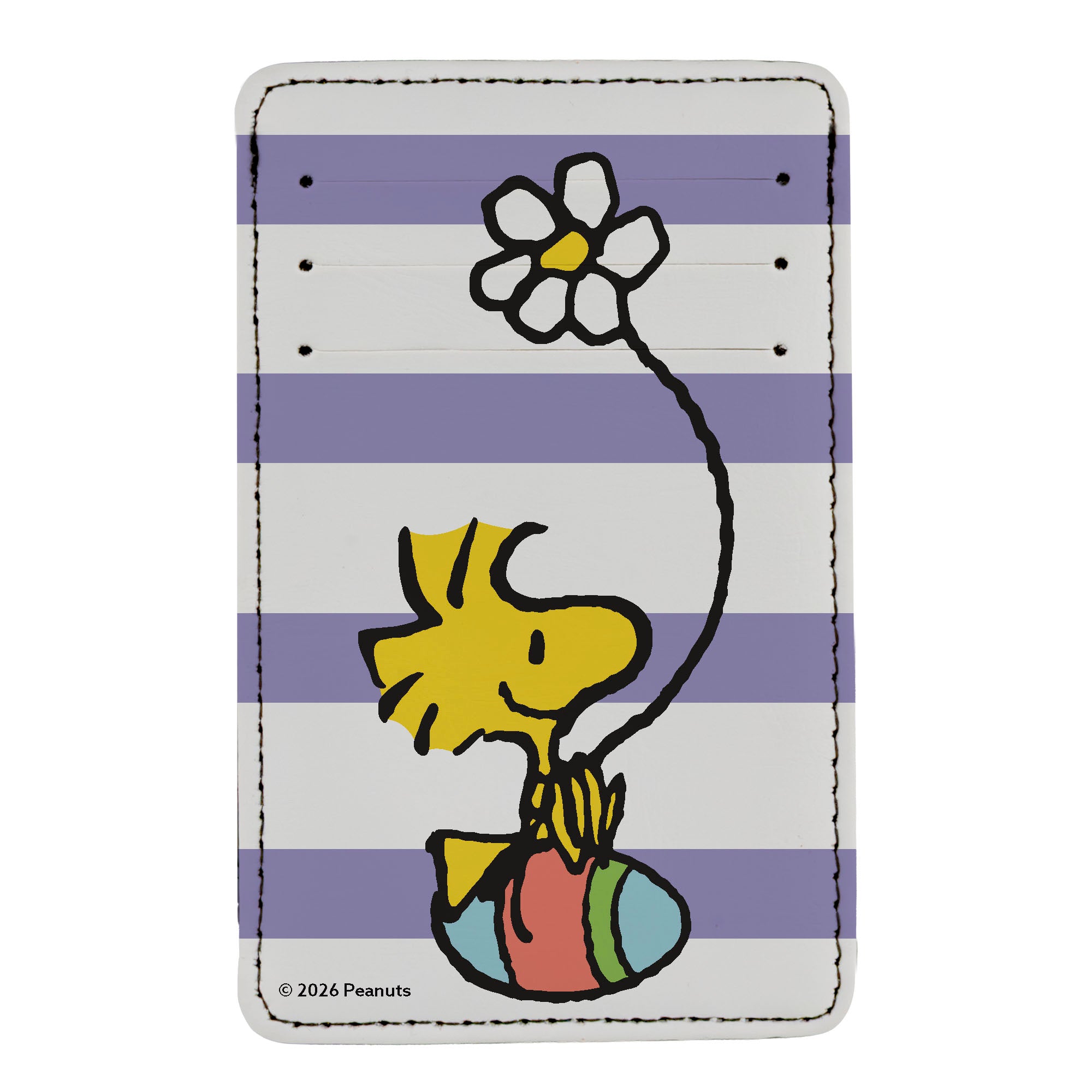 Wallet ID Card Holder - Peanuts Woodstock Easter Egg Stripe Lavender/White ID Card Wallets Peanuts