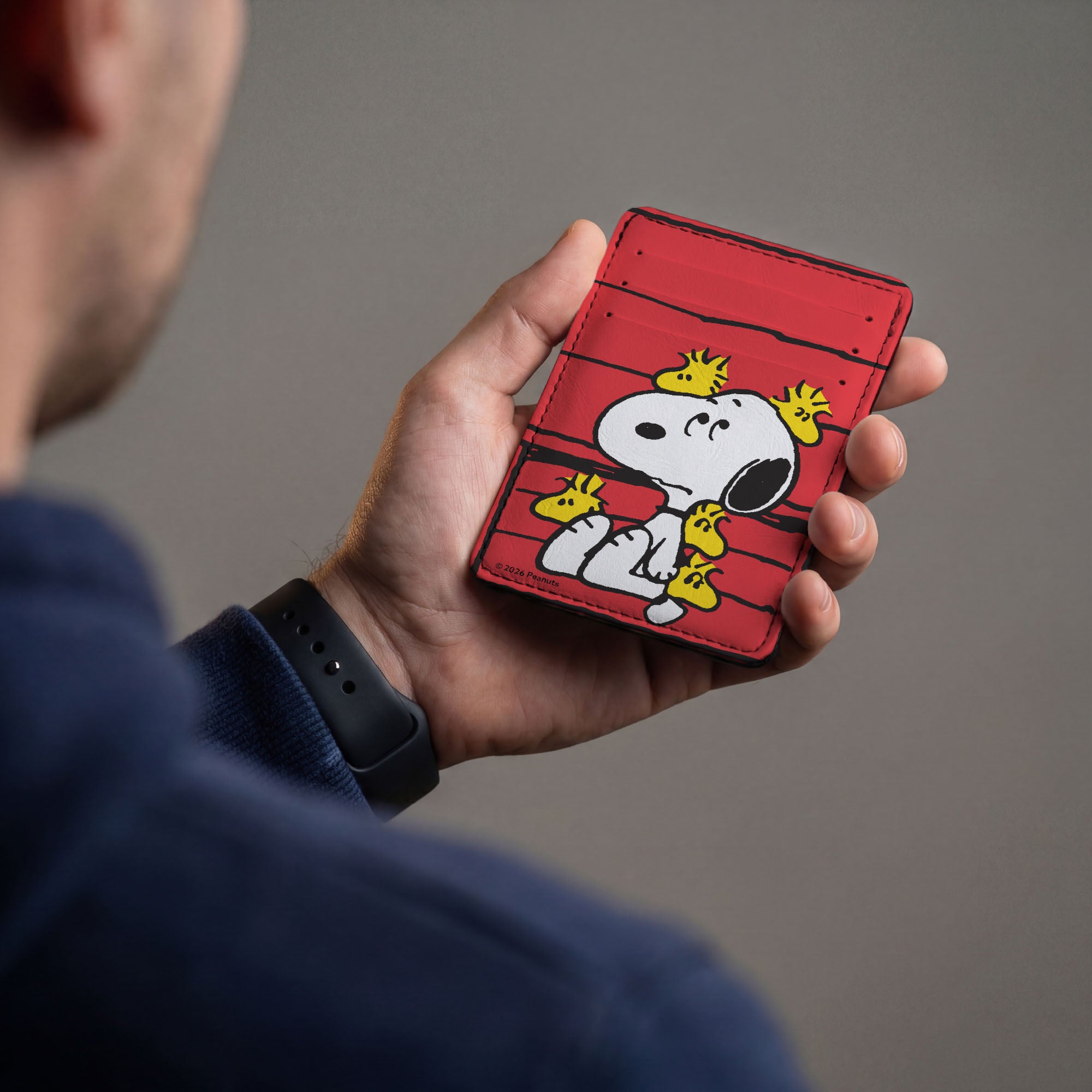 PU Wallet ID Card Holder - Snoopy and Woodstock Poses Red/Black