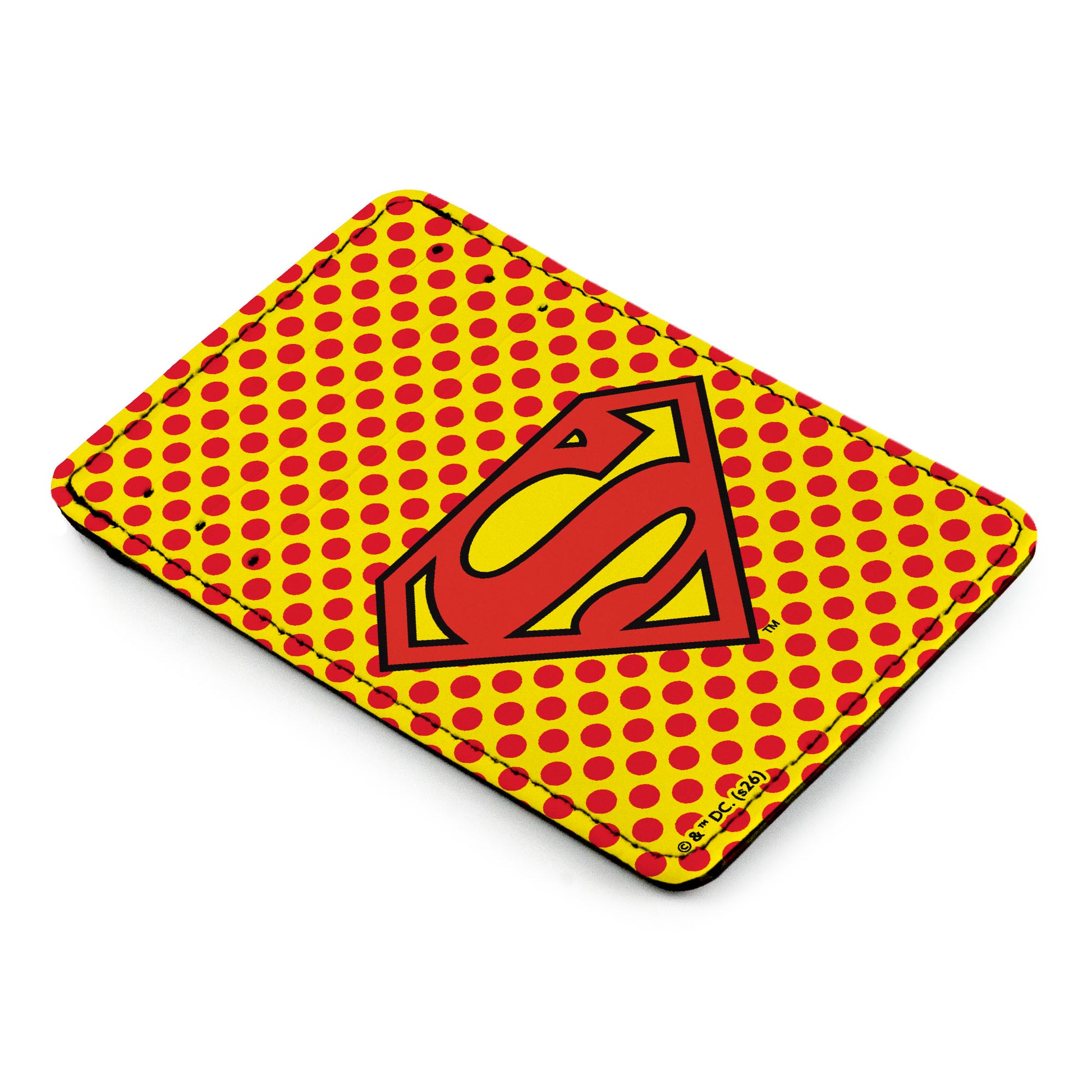 PU Wallet ID Card Holder - Superman Shield Polka Dot Yellow/Red ID Card Wallets DC Comics