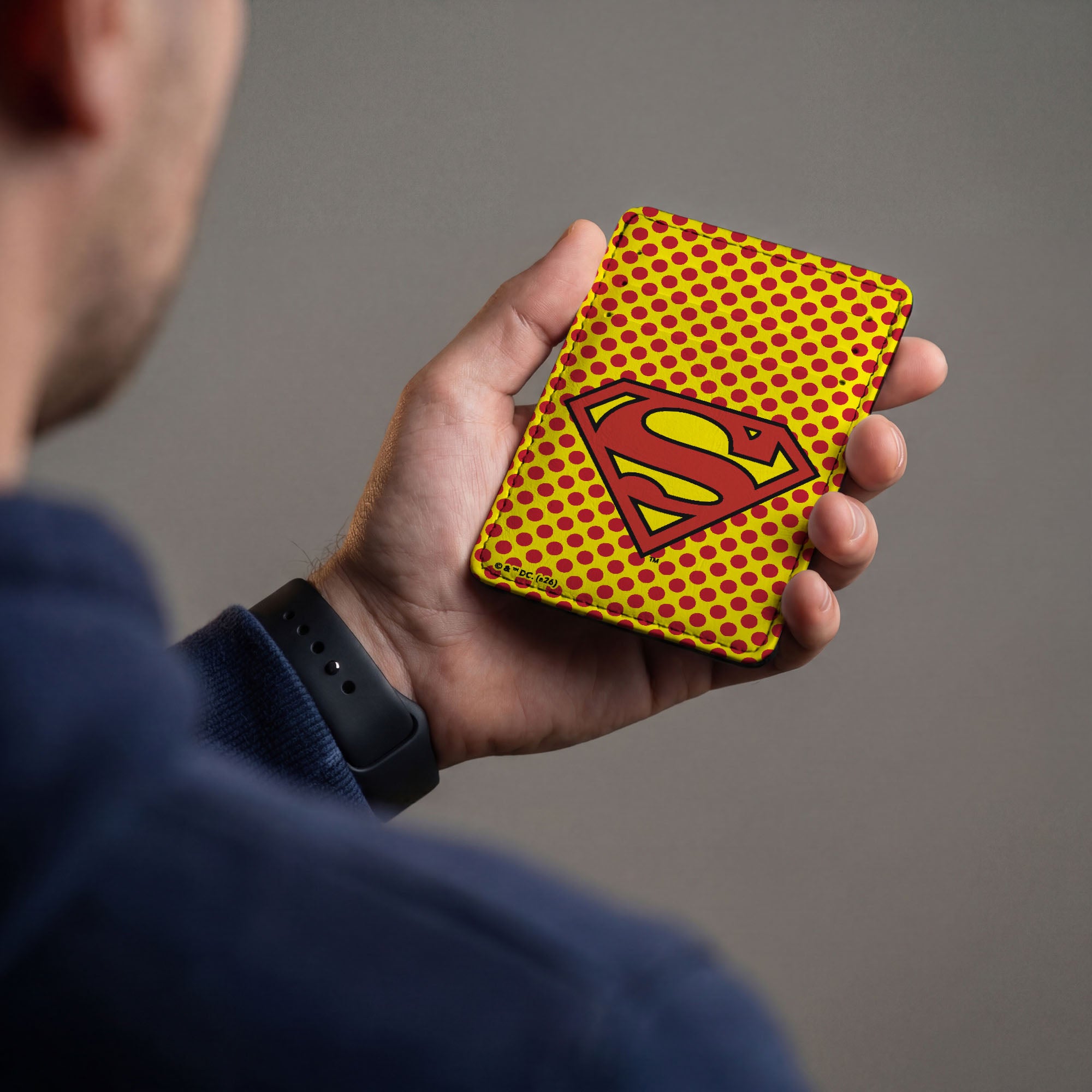 PU Wallet ID Card Holder - Superman Shield Polka Dot Yellow/Red ID Card Wallets DC Comics