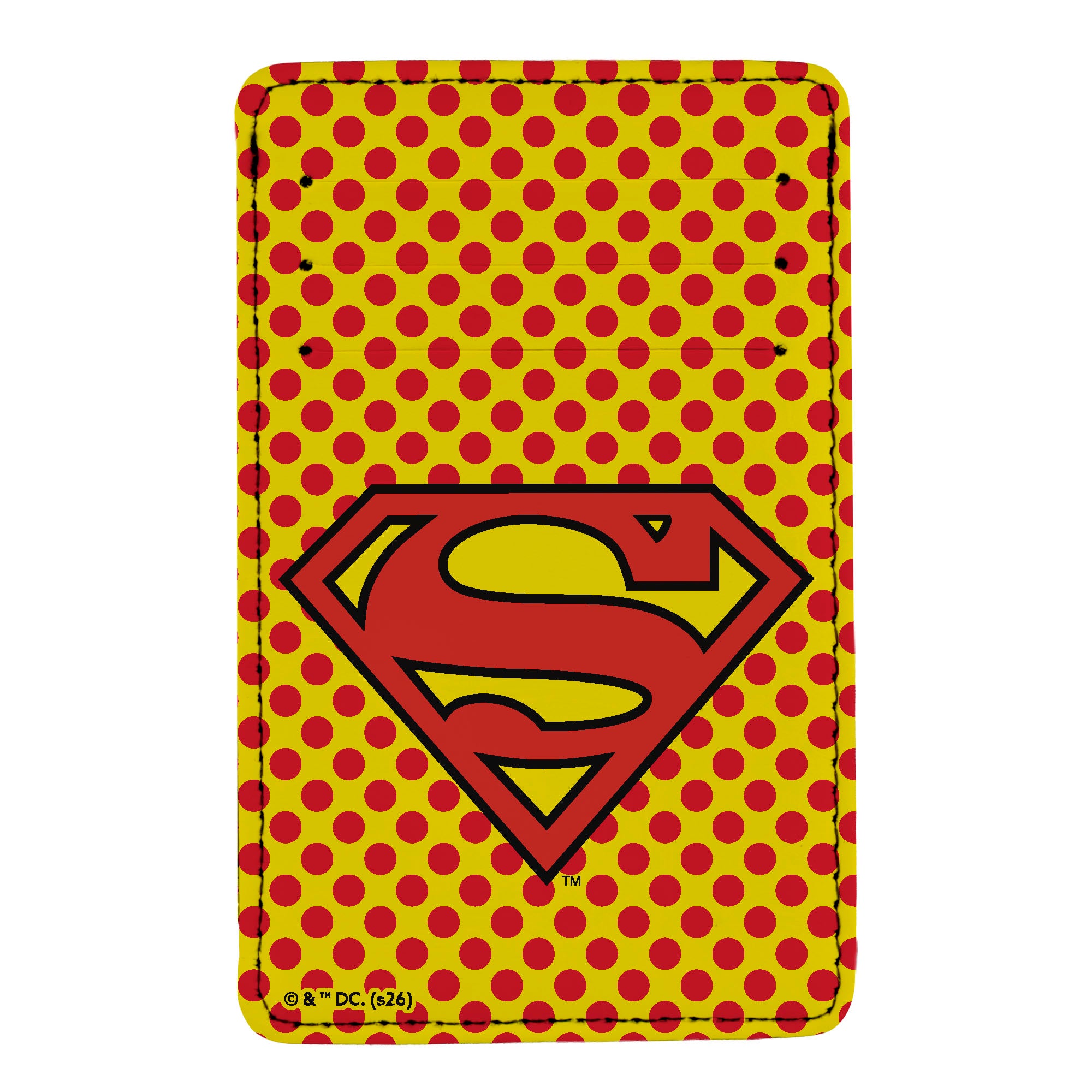 PU Wallet ID Card Holder - Superman Shield Polka Dot Yellow/Red ID Card Wallets DC Comics