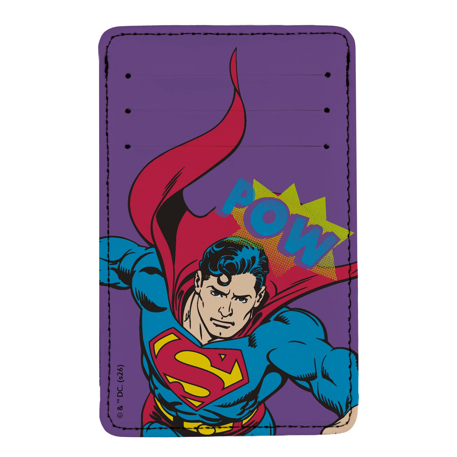 PU Wallet ID Card Holder - Superman Pow Action Pose Purple ID Card Wallets DC Comics