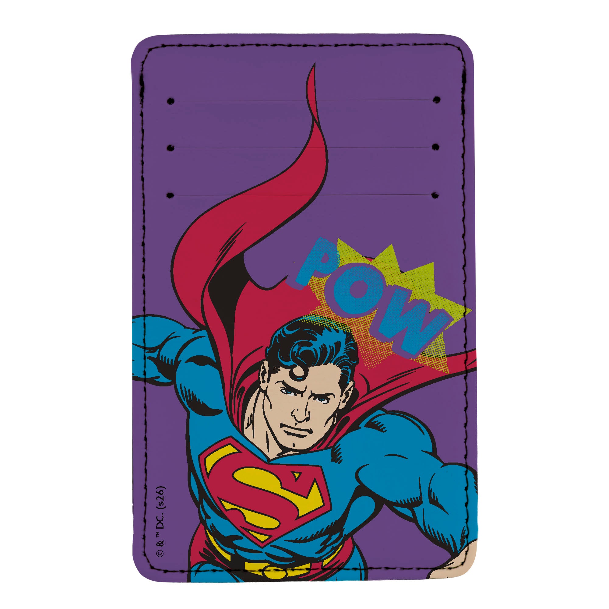 PU Wallet ID Card Holder - Superman Pow Action Pose Purple ID Card Wallets DC Comics
