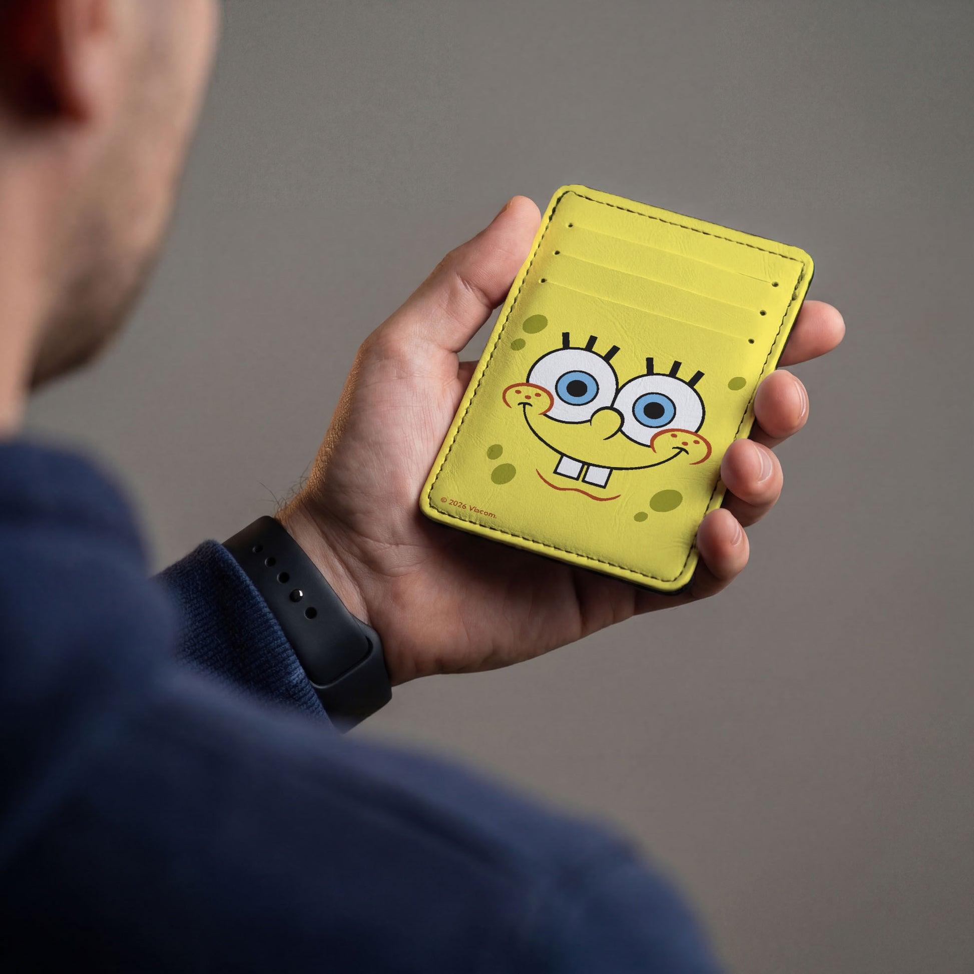 Wallet ID Card Holder - SpongeBob SquarePants Smiling Face Close-Up Yellows ID Card Wallets SpongeBob SquarePants