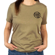 Women's T-Shirt - Buckle-Down Round Wings Logo and Buckle-Down Wings Logo Heather Olive/Black Apparel Buckle-Down
