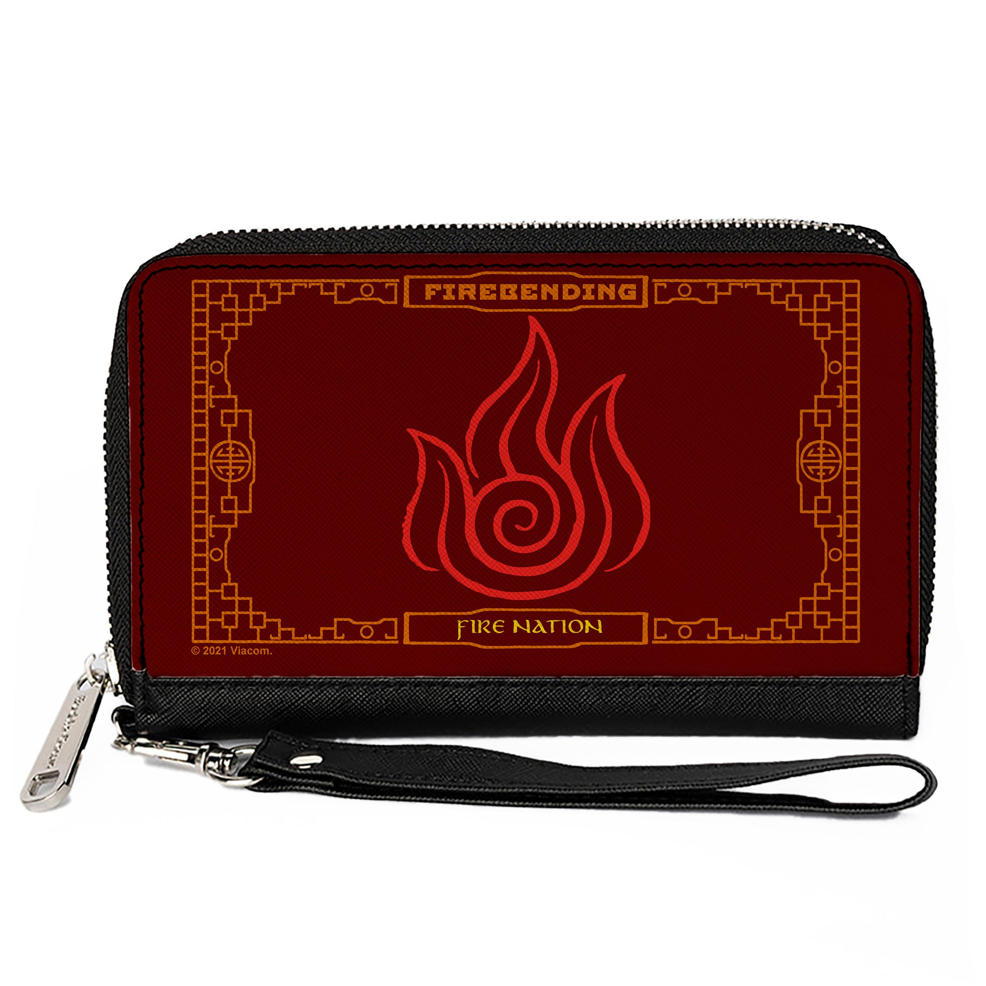 PU Zip Around Wallet Rectangle - Avatar the Last Airbender FIREBENDING FIRE NATION Icon Reds Orange Clutch Zip Around Wallets Avatar The Last Airbender