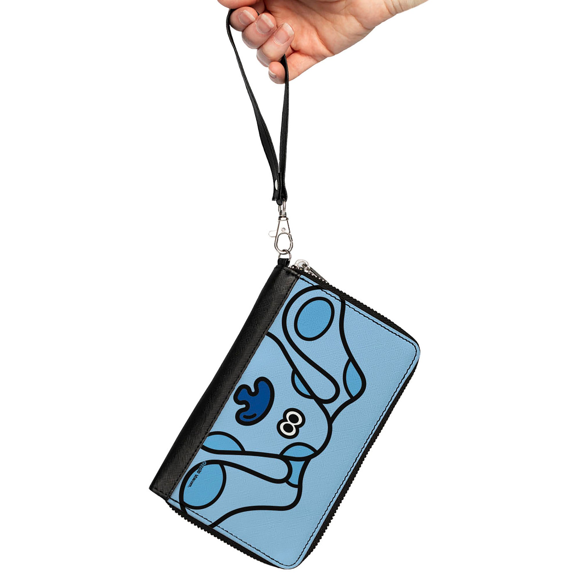 PU Zip Around Wallet Rectangle - Blue's Clues Blue Face Blues Clutch Zip Around Wallets Blue's Clues