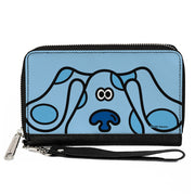 PU Zip Around Wallet Rectangle - Blue's Clues Blue Face Blues Clutch Zip Around Wallets Blue's Clues