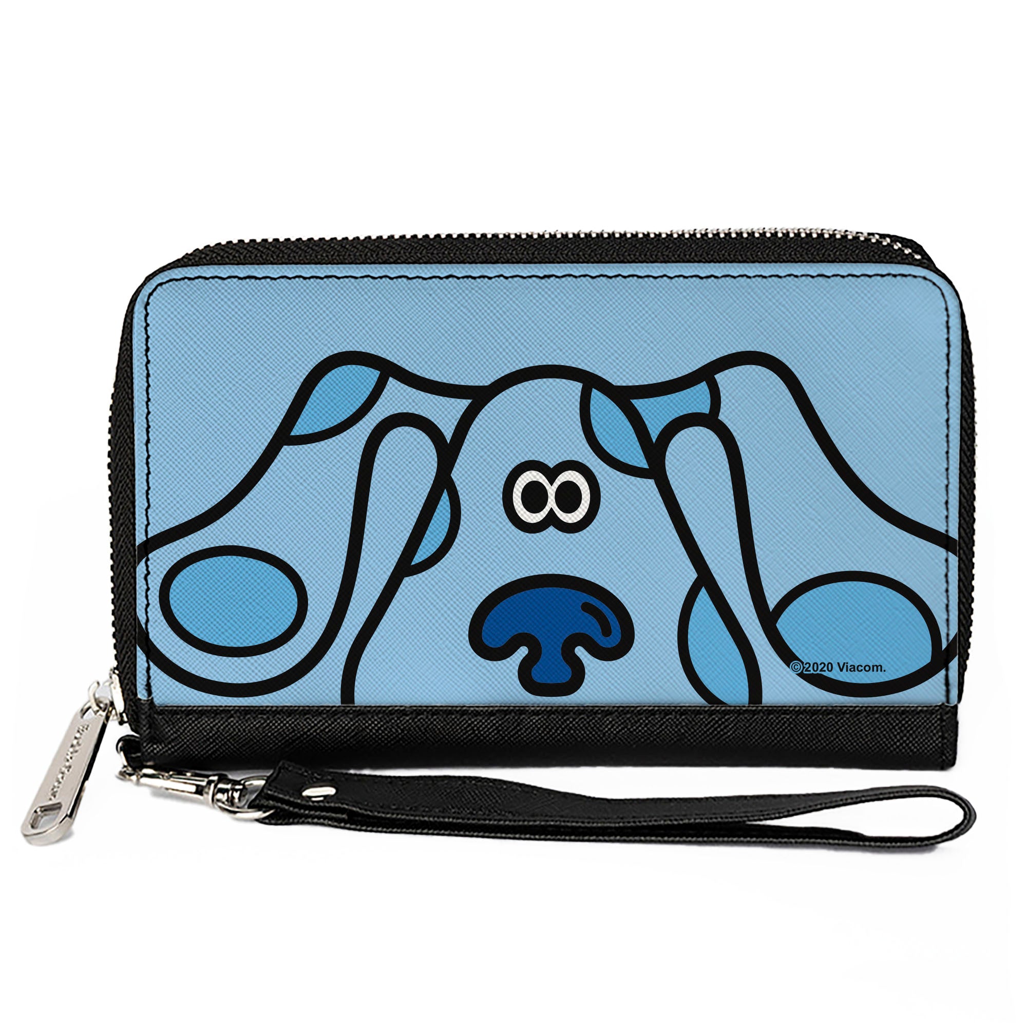 PU Zip Around Wallet Rectangle - Blue's Clues Blue Face Blues Clutch Zip Around Wallets Blue's Clues