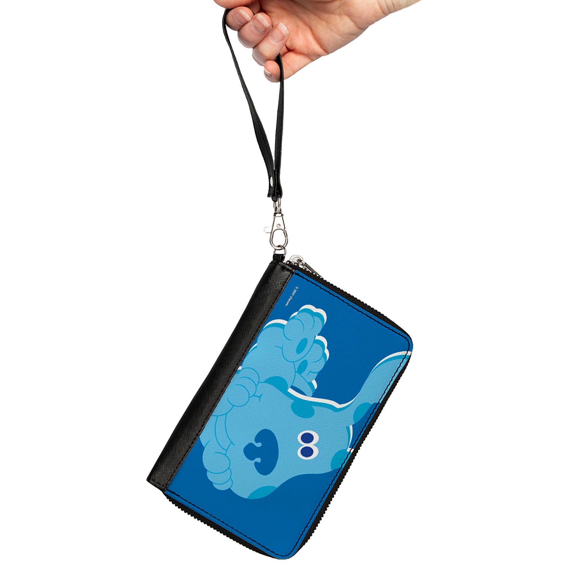 PU Zip Around Wallet Rectangle - Blue's Clues Blue Full Body Smiling Pose Blues Clutch Zip Around Wallets Blue's Clues