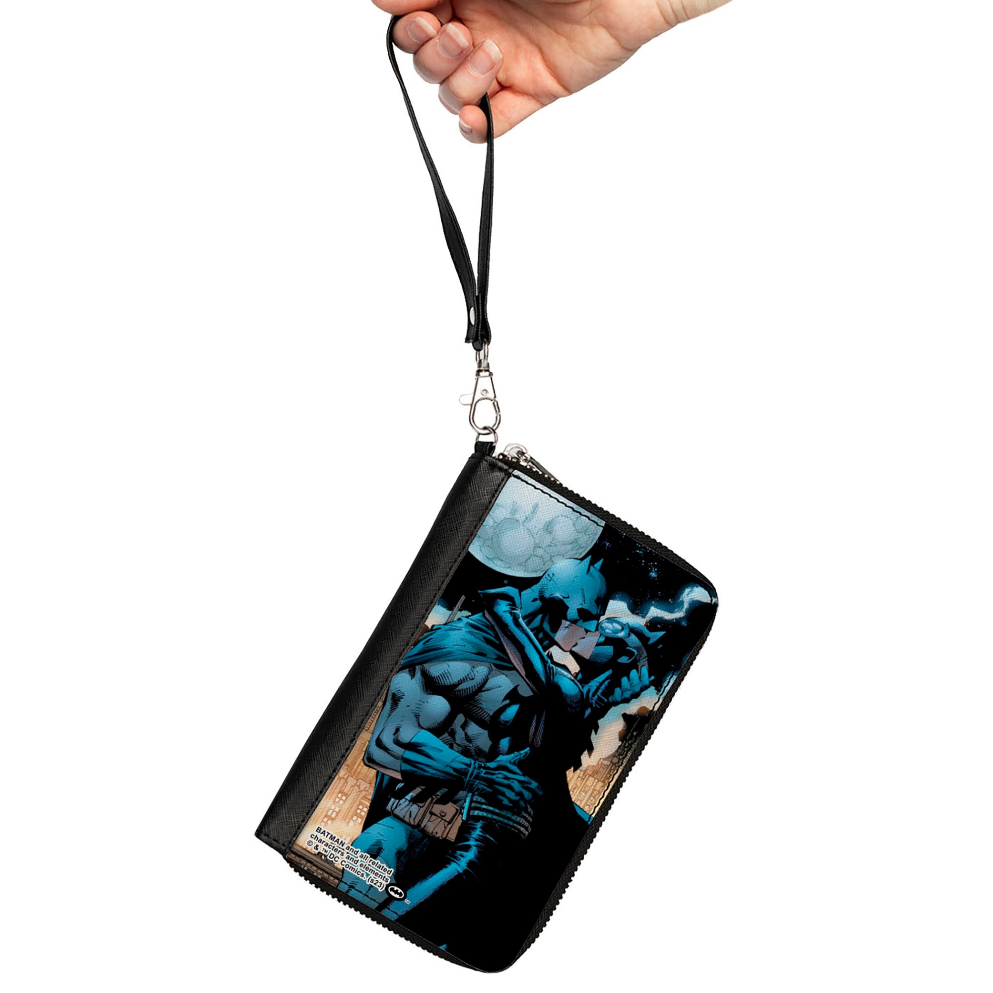 PU Zip Around Wallet Rectangle - Batman Hush Kissing Catwoman Comic Book Scene Clutch Zip Around Wallets DC Comics   