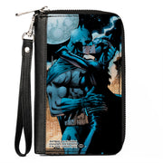 PU Zip Around Wallet Rectangle - Batman Hush Kissing Catwoman Comic Book Scene Clutch Zip Around Wallets DC Comics   