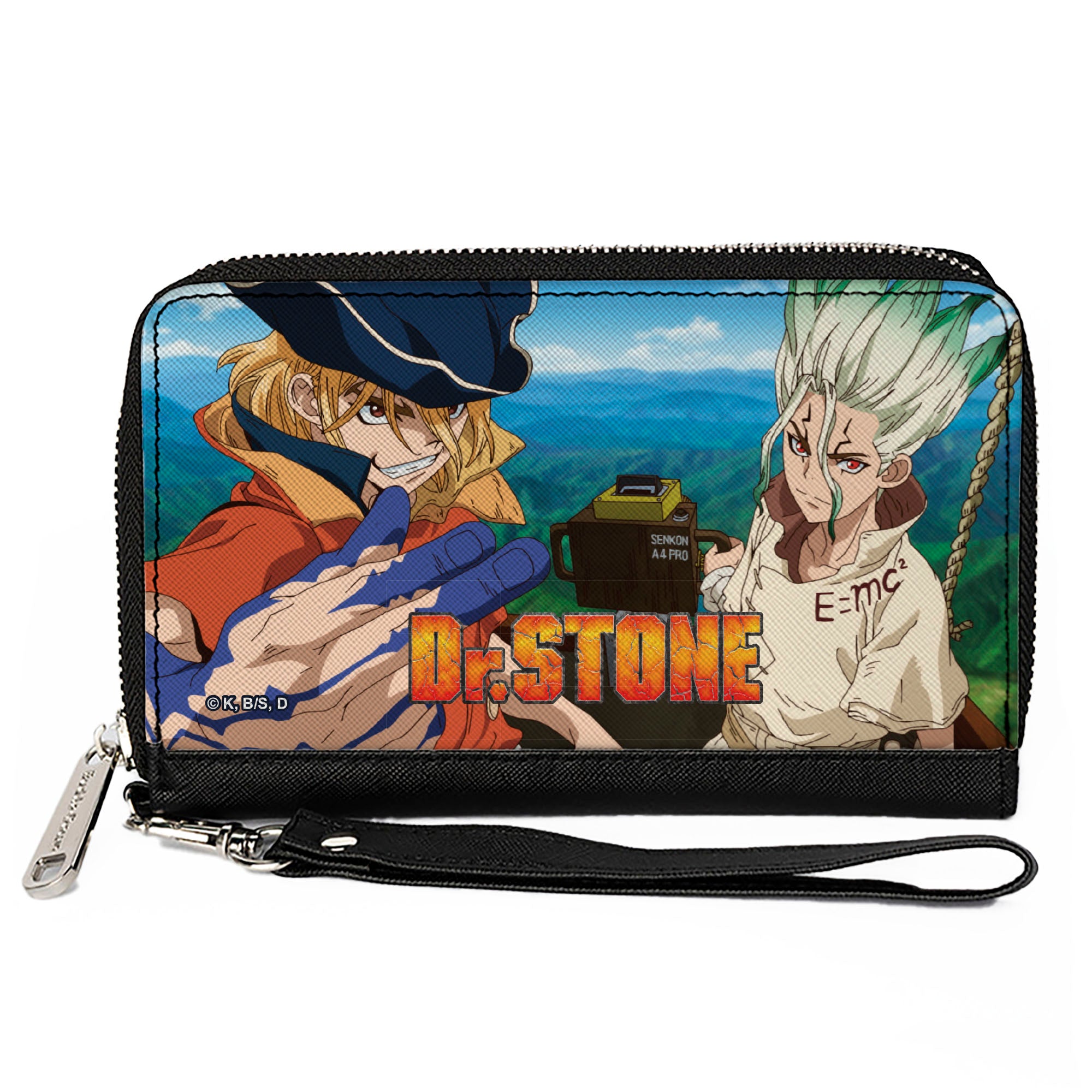 PU Zip Around Wallet Rectangle - DR. STONE Ryusui and Senku Pose and Title Logo Clutch Zip Around Wallets Crunchyroll