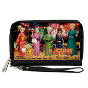 PU Zip Around Wallet Rectangle - DR. STONE Six Character Festival Pose and Title Logo Clutch Zip Around Wallets Dr. Stone