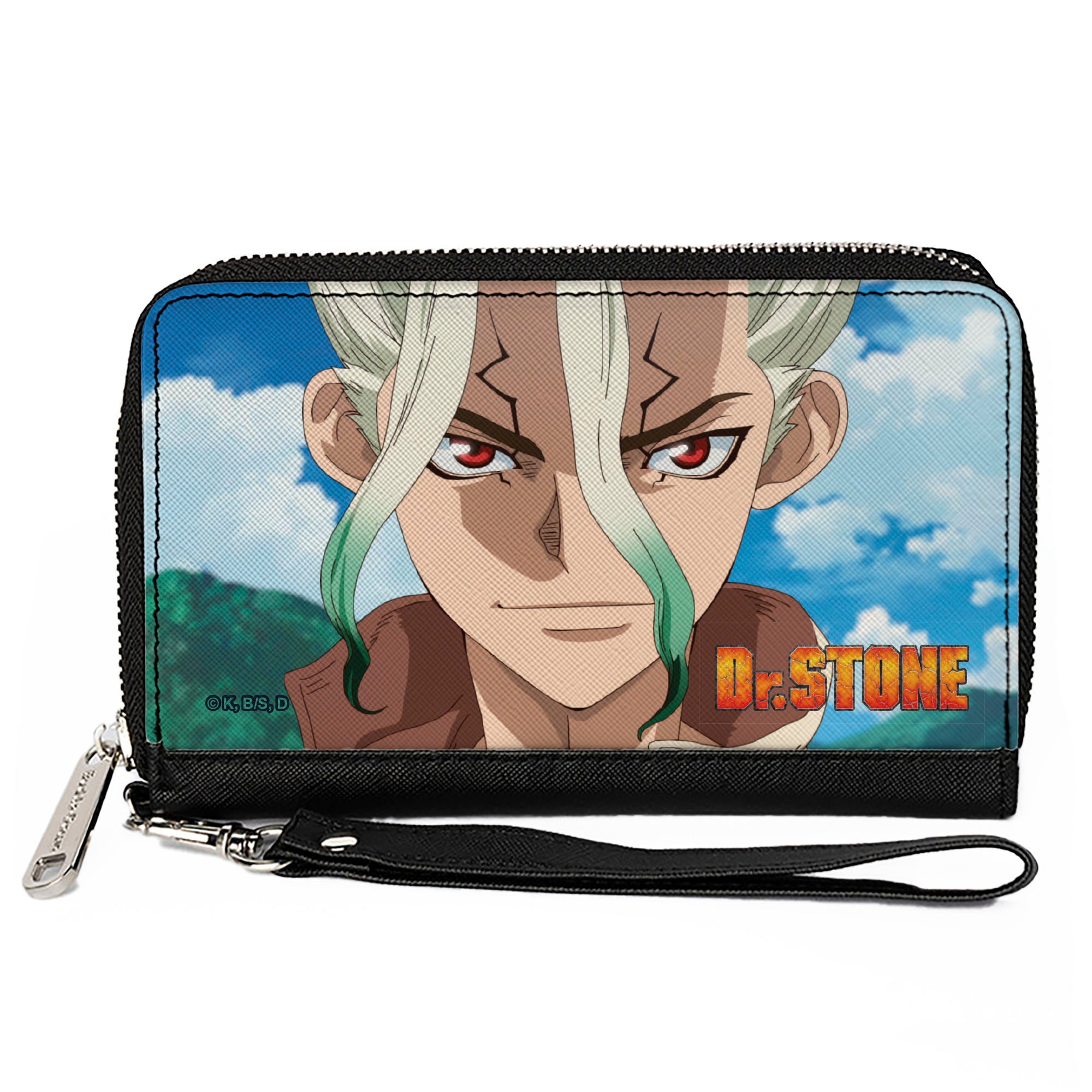 PU Zip Around Wallet Rectangle - DR. STONE Senku Ishigami New World Map Pose and Title Logo Clutch Zip Around Wallets Crunchyroll