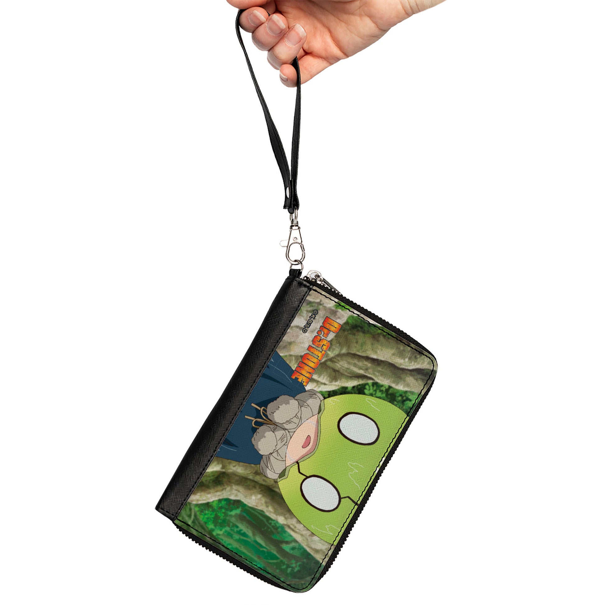 PU Zip Around Wallet Rectangle - DR. STONE Suika Forest Pose and Title Logo Clutch Zip Around Wallets Dr. Stone