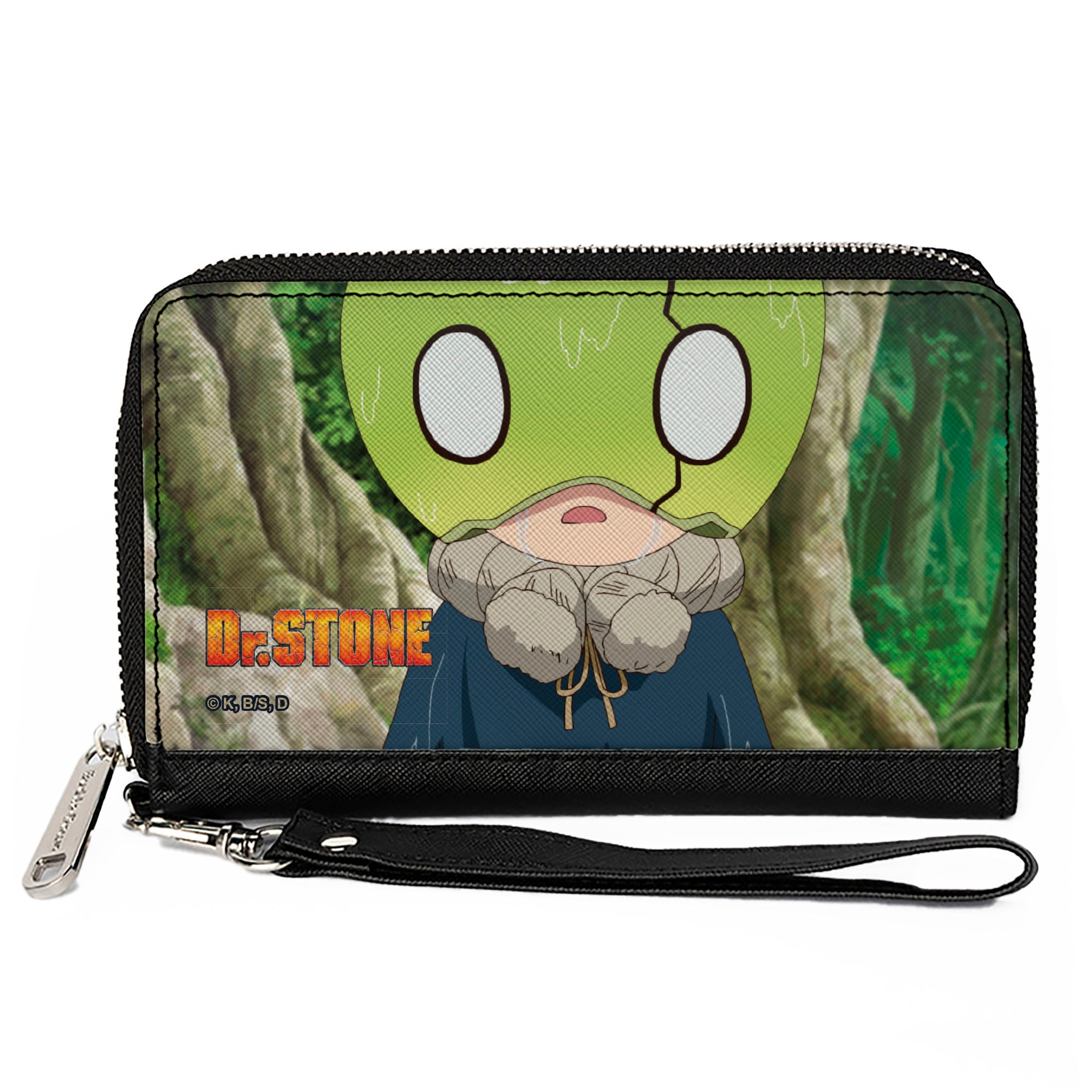 PU Zip Around Wallet Rectangle - DR. STONE Suika Forest Pose and Title Logo Clutch Zip Around Wallets Crunchyroll