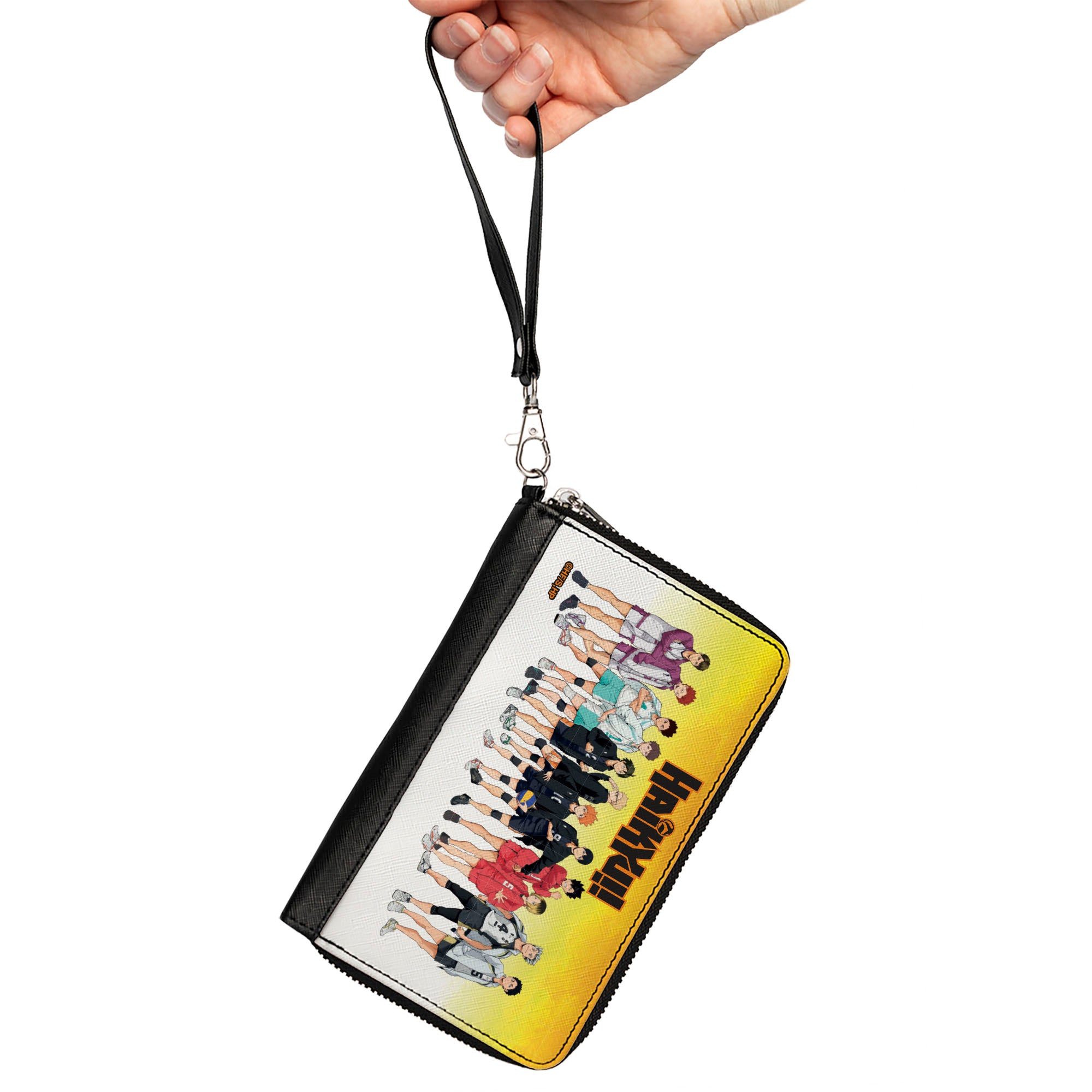 PU Zip Around Wallet Rectangle - HAIKYU Six Volleyball Team Player Pairs Line Up Yellows Clutch Zip Around Wallets Haikyu!!