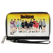 PU Zip Around Wallet Rectangle - HAIKYU Six Volleyball Team Player Pairs Line Up Yellows Clutch Zip Around Wallets Haikyu!!