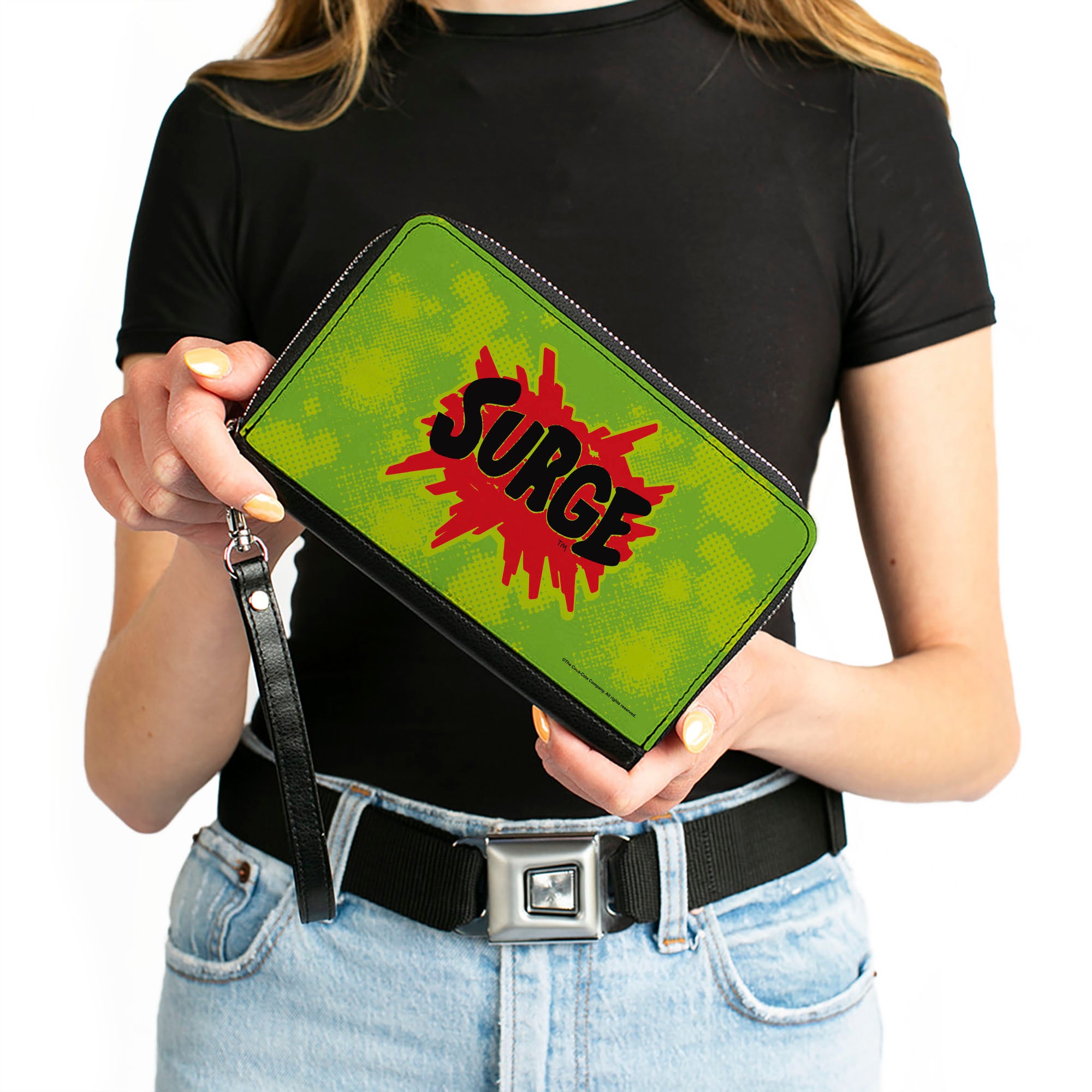 PU Zip Around Wallet Rectangle - SURGE Logo Yellow/Red/Black Clutch Zip Around Wallets Coca-Cola