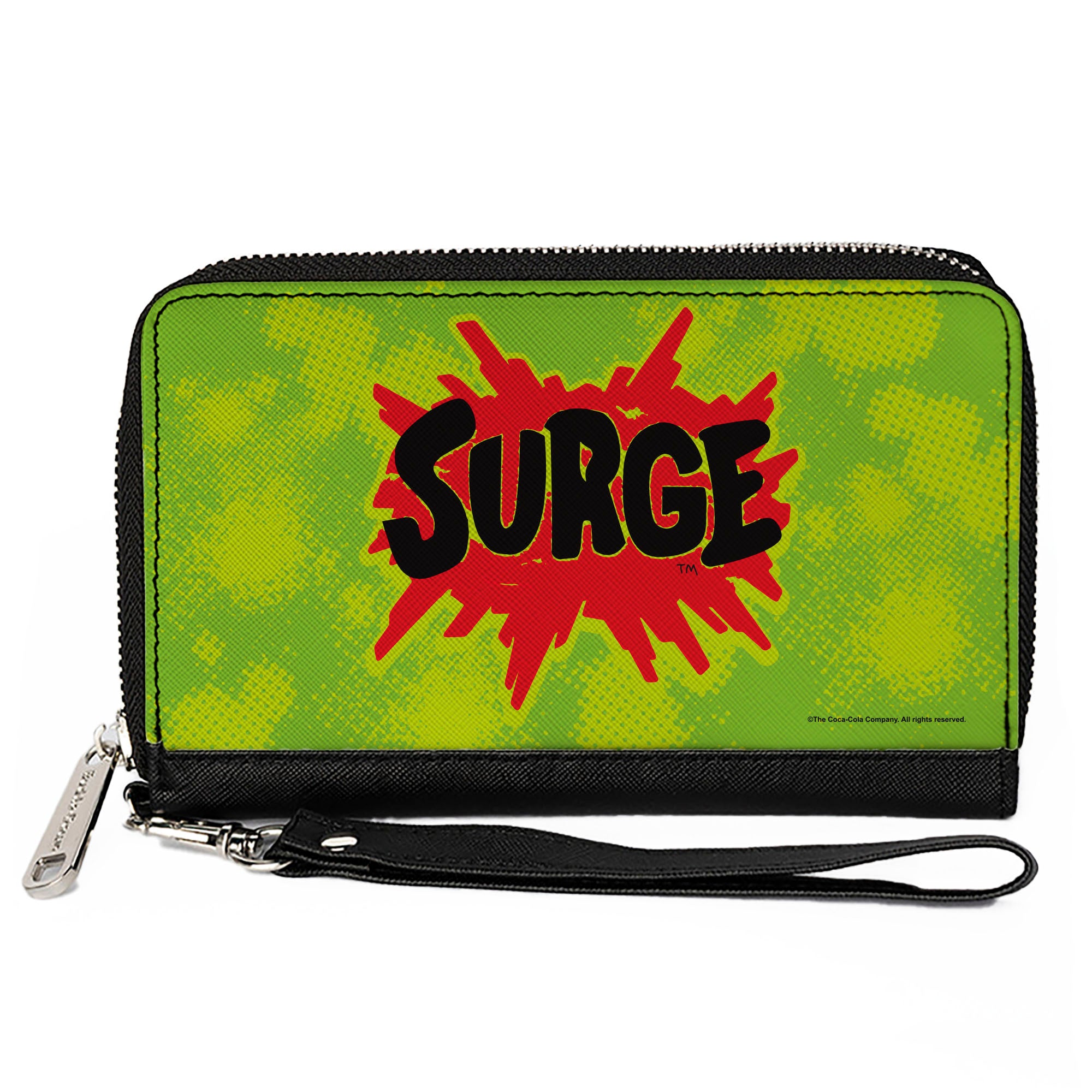 PU Zip Around Wallet Rectangle - SURGE Logo Yellow/Red/Black Clutch Zip Around Wallets Coca-Cola