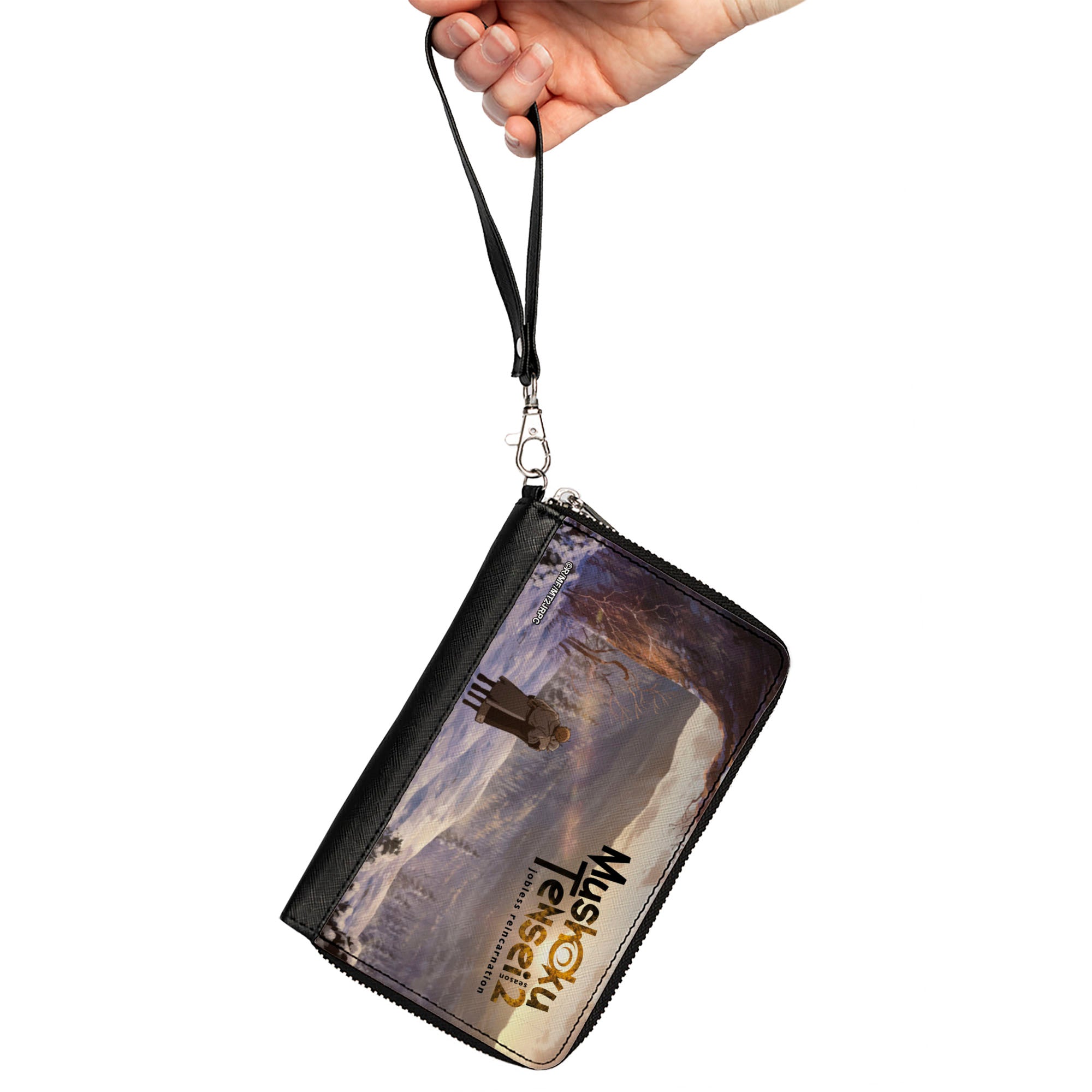 PU Zip Around Wallet Rectangle - MUSHOKU TENSEI Rudeus Greyrat and Sylphiette Snowy Forest Scene Clutch Zip Around Wallets Mushoku Tensei Jobless Reincarnation