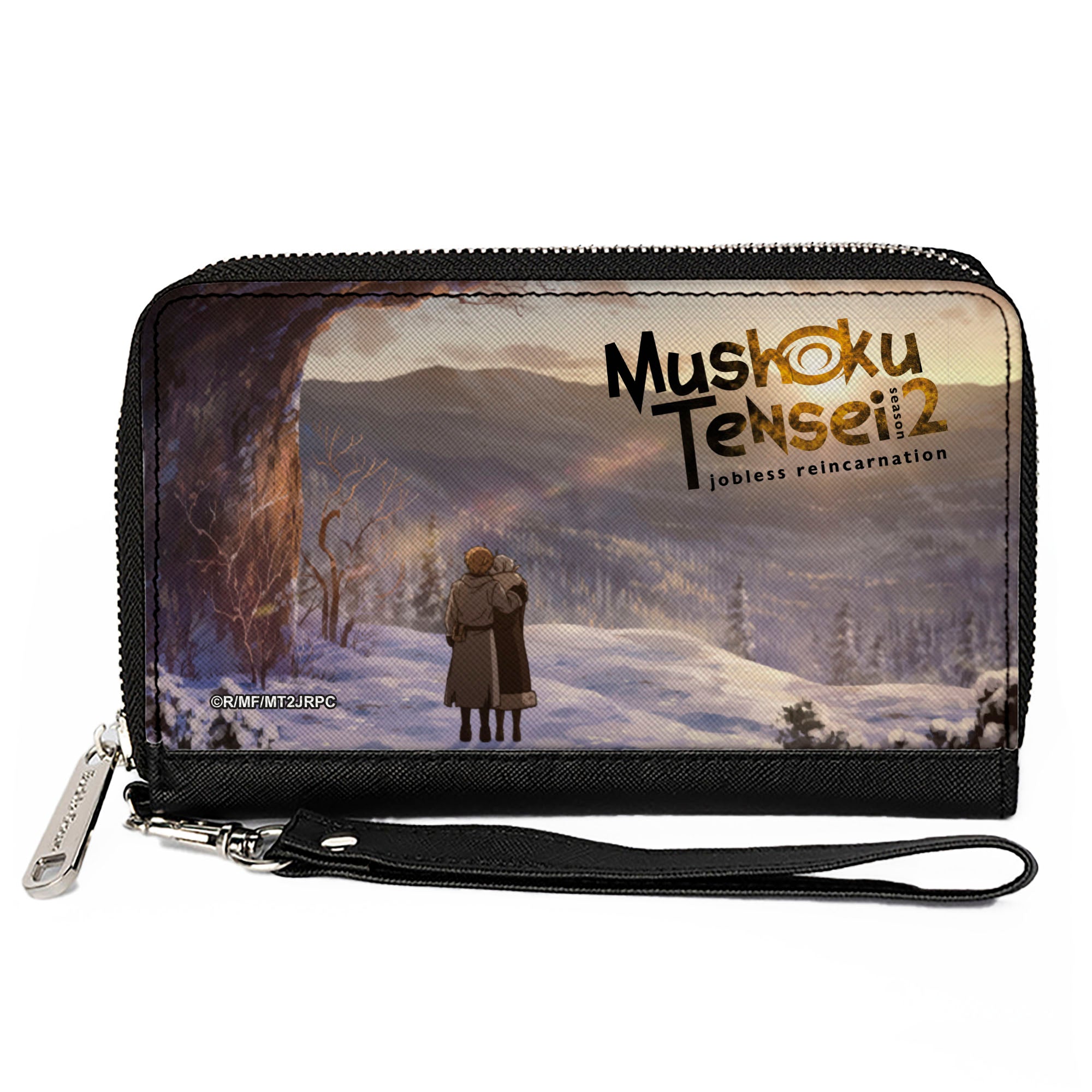 PU Zip Around Wallet Rectangle - MUSHOKU TENSEI Rudeus Greyrat and Sylphiette Snowy Forest Scene Clutch Zip Around Wallets Mushoku Tensei Jobless Reincarnation