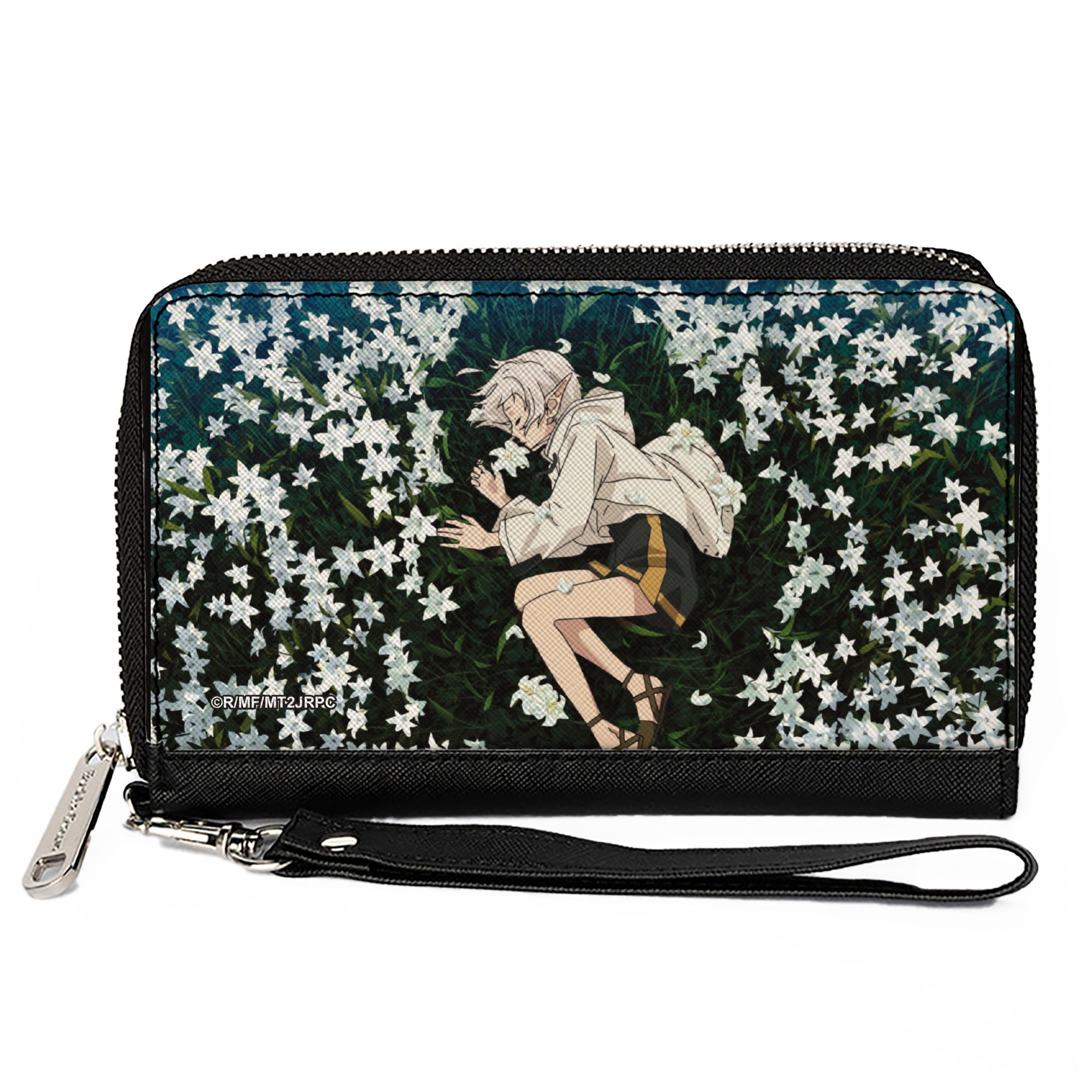 PU Zip Around Wallet Rectangle - Mushoku Tensei Sylphiette Sleeping on Flowers Scene Clutch Zip Around Wallets Mushoku Tensei Jobless Reincarnation
