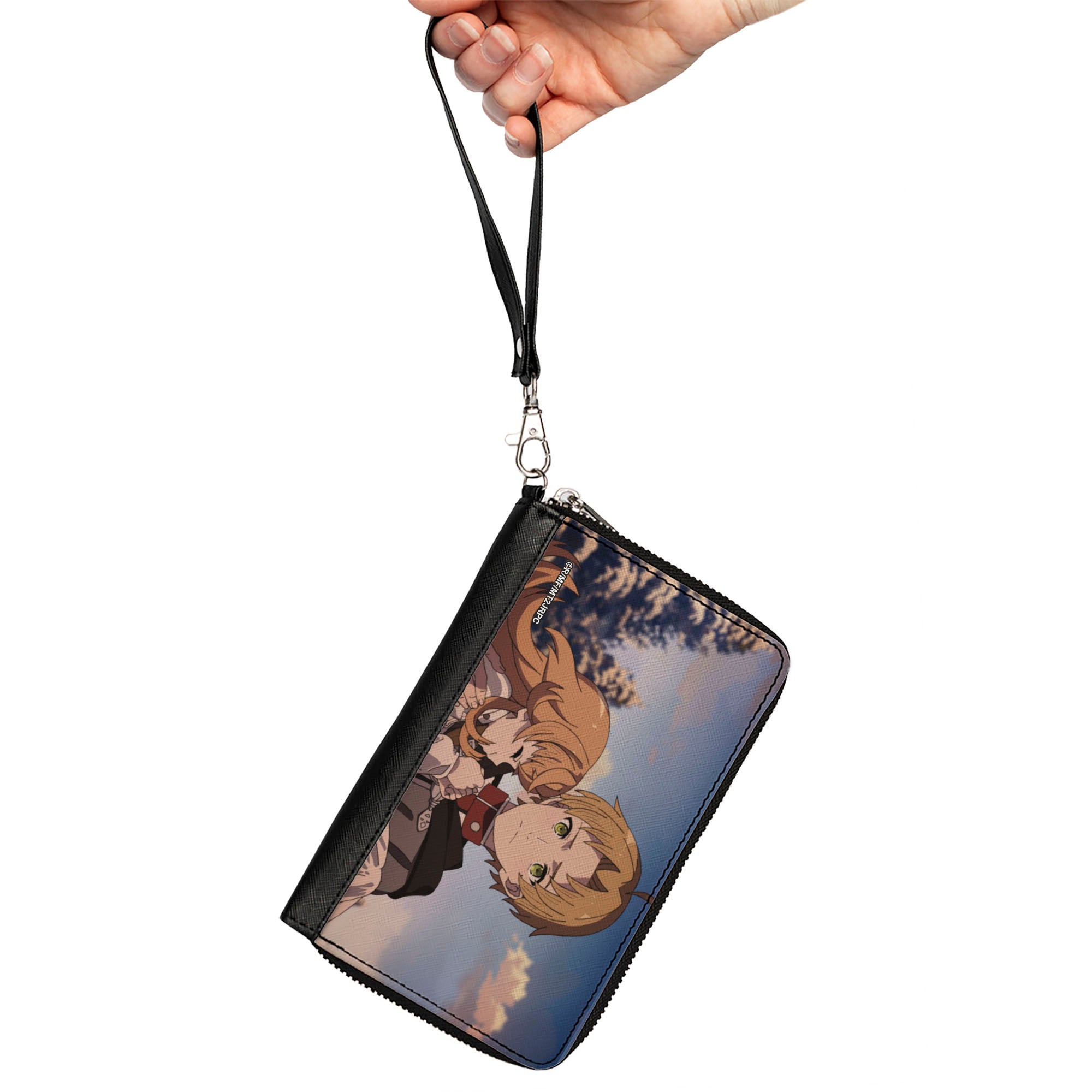 PU Zip Around Wallet Rectangle - Mushoku Tensei Rudeus Greyrat Carrying Juliette Scene Clutch Zip Around Wallets Mushoku Tensei Jobless Reincarnation