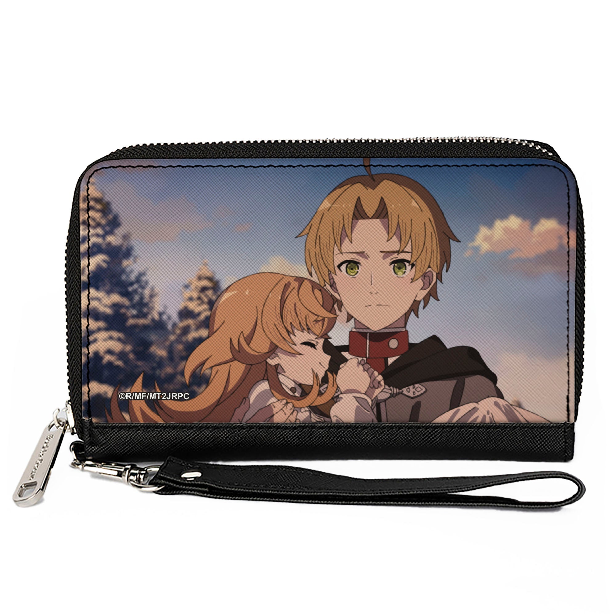 PU Zip Around Wallet Rectangle - Mushoku Tensei Rudeus Greyrat Carrying Juliette Scene Clutch Zip Around Wallets Mushoku Tensei Jobless Reincarnation