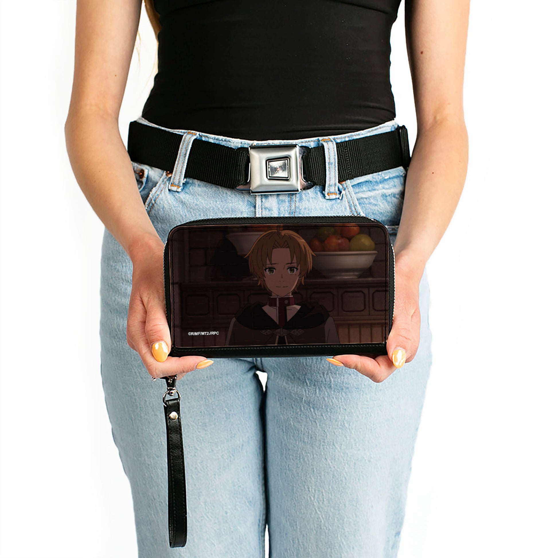 PU Zip Around Wallet Rectangle - Mushoku Tensei Rudeus Greyrat Pose Clutch Zip Around Wallets Mushoku Tensei Jobless Reincarnation