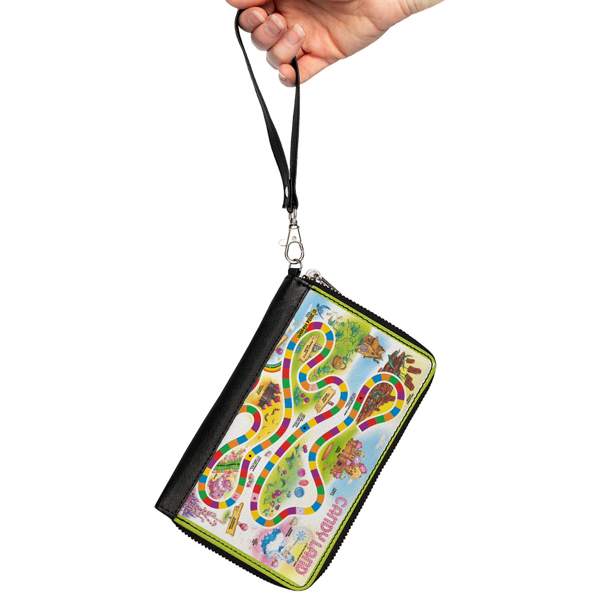 PU Zip Around Wallet Rectangle - CANDY LAND Game Board Layout Clutch Zip Around Wallets Candy Land