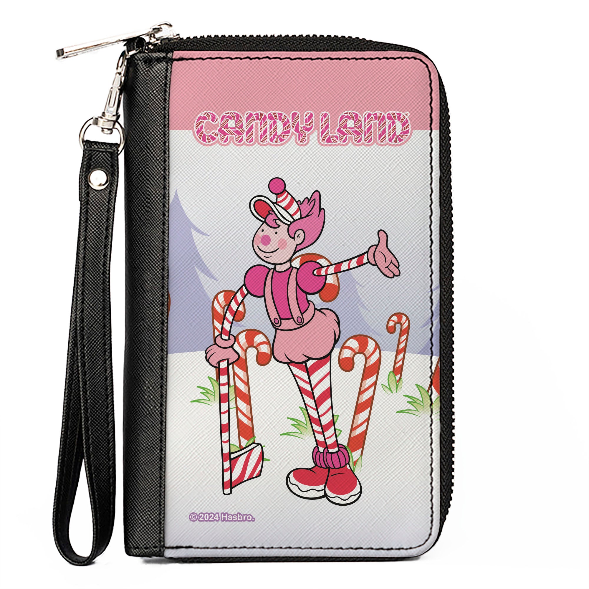 PU Zip Around Wallet Rectangle - CANDY LAND Mr. Mint Peppermint Forest Pose Multi Color Clutch Zip Around Wallets Candy Land