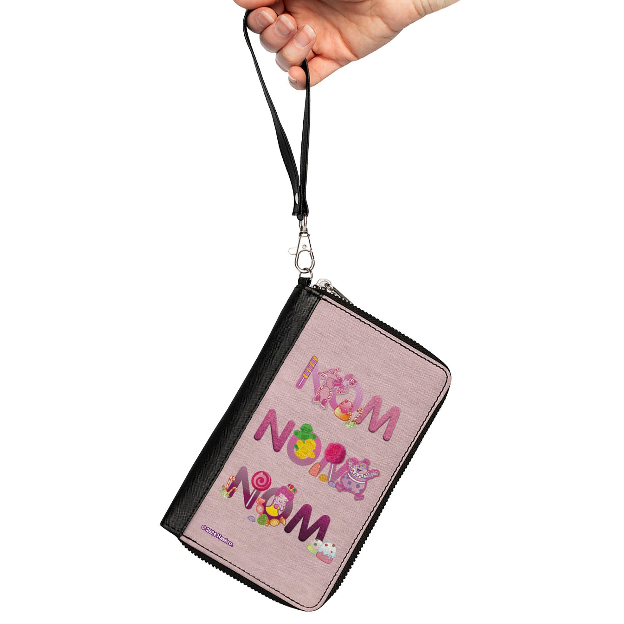PU Zip Around Wallet Rectangle - Candy Land NOM NOM NOM Characters and Candy Pinks Clutch Zip Around Wallets Candy Land