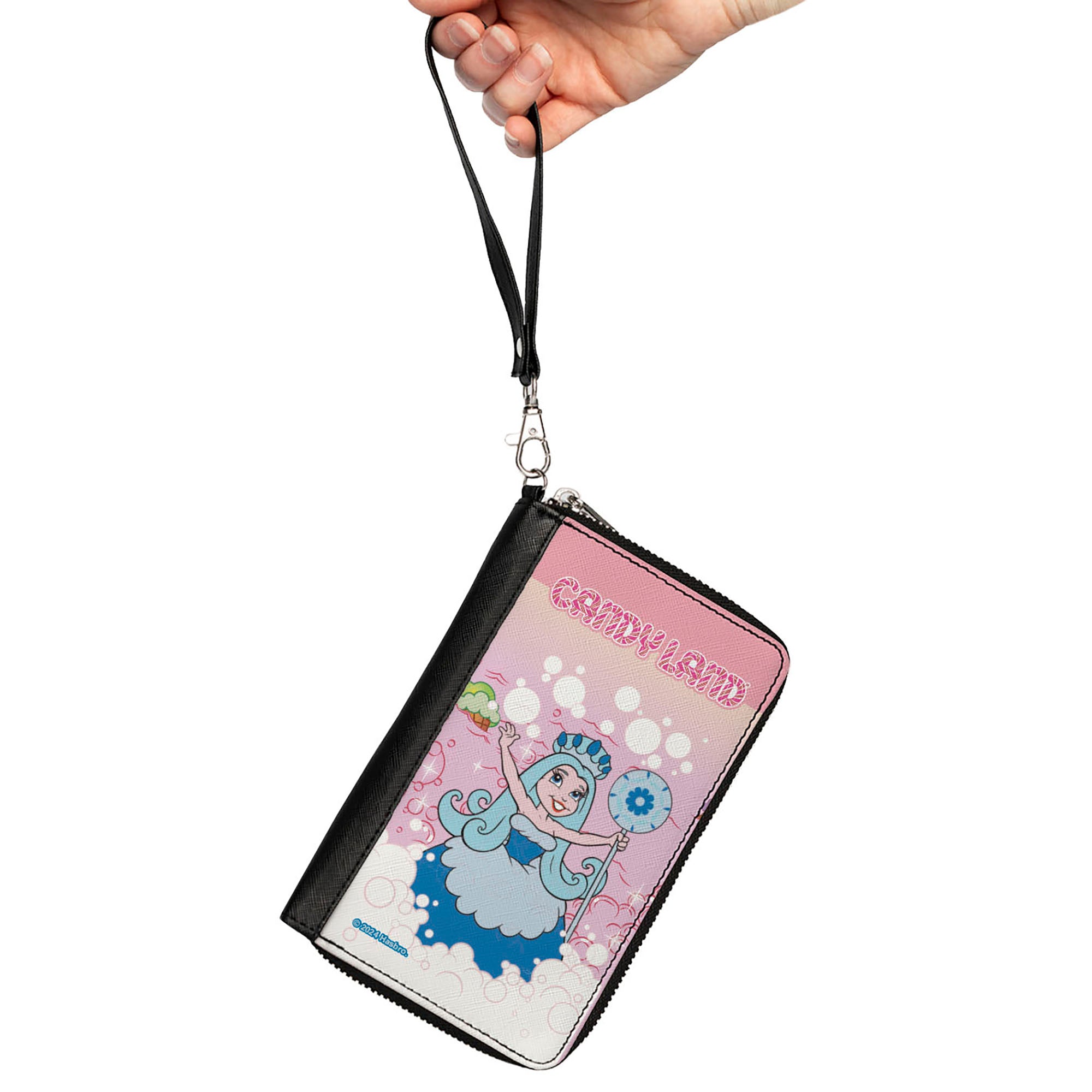 PU Zip Around Wallet Rectangle - CANDY LAND Queen Frostine Ice Cream Sea Pose Pinks Clutch Zip Around Wallets Candy Land