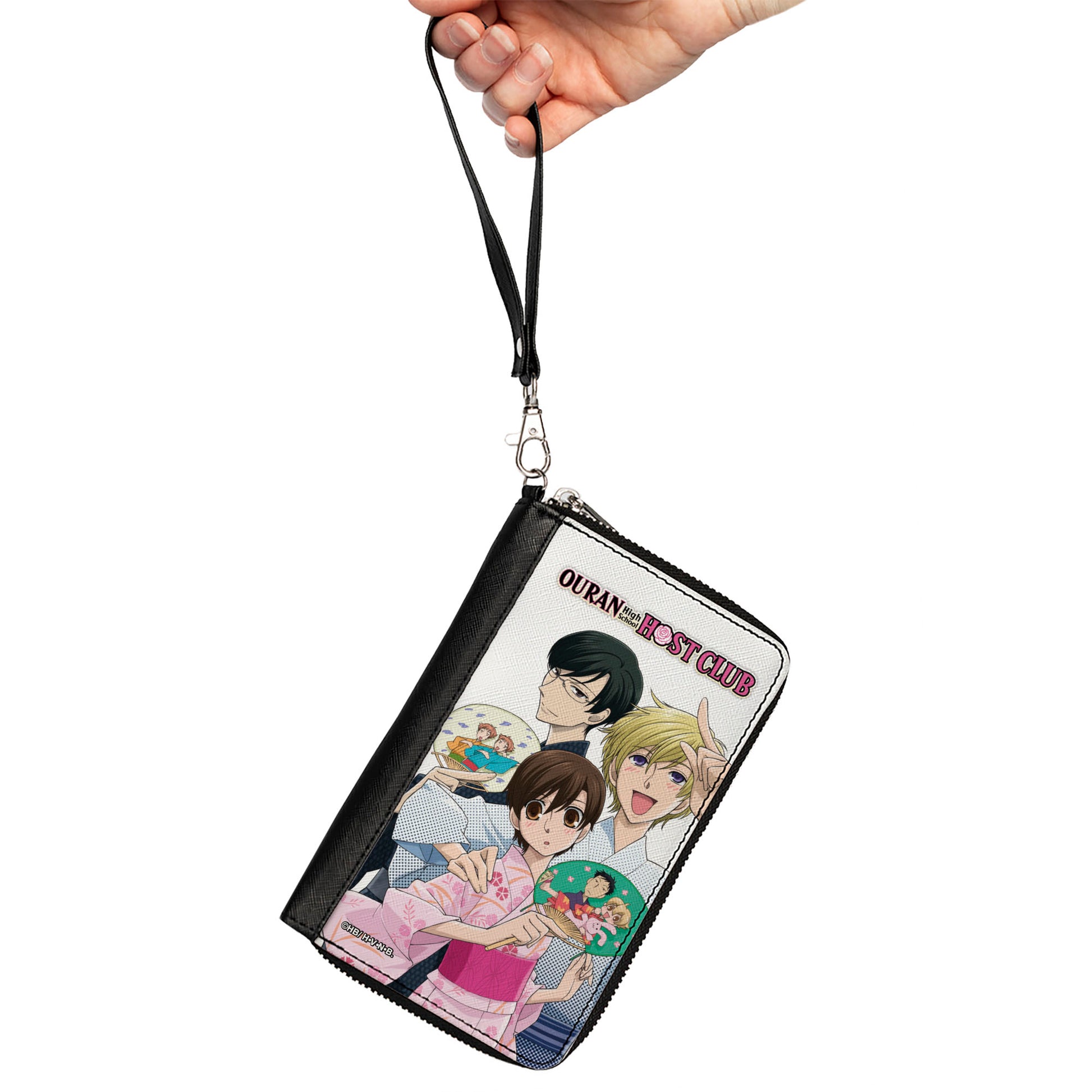 PU Zip Around Wallet Rectangle - OURAN HIGH SCHOOL HOST CLUB Kimono Group Pose White Clutch Zip Around Wallets Ouran High School Host Club