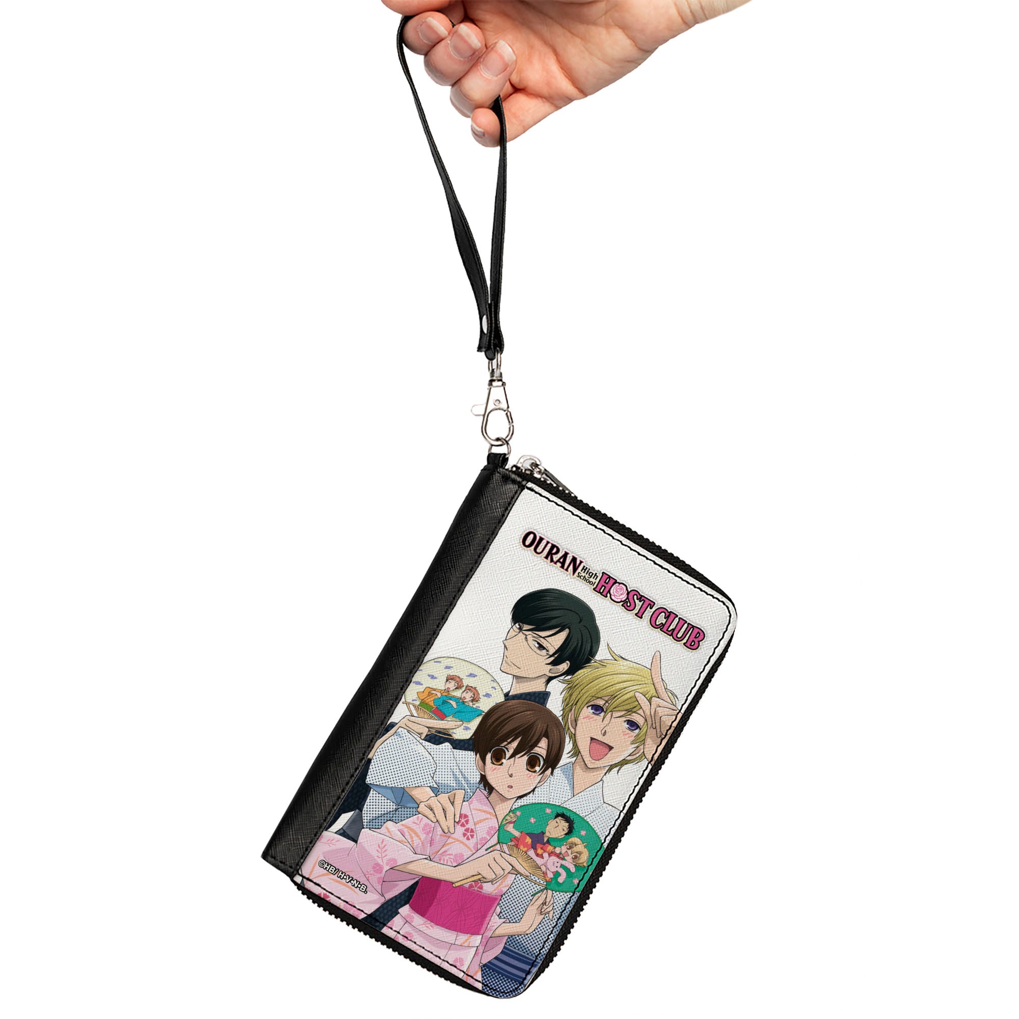 PU Zip Around Wallet Rectangle - OURAN HIGH SCHOOL HOST CLUB Kimono Group Pose White Clutch Zip Around Wallets Ouran High School Host Club