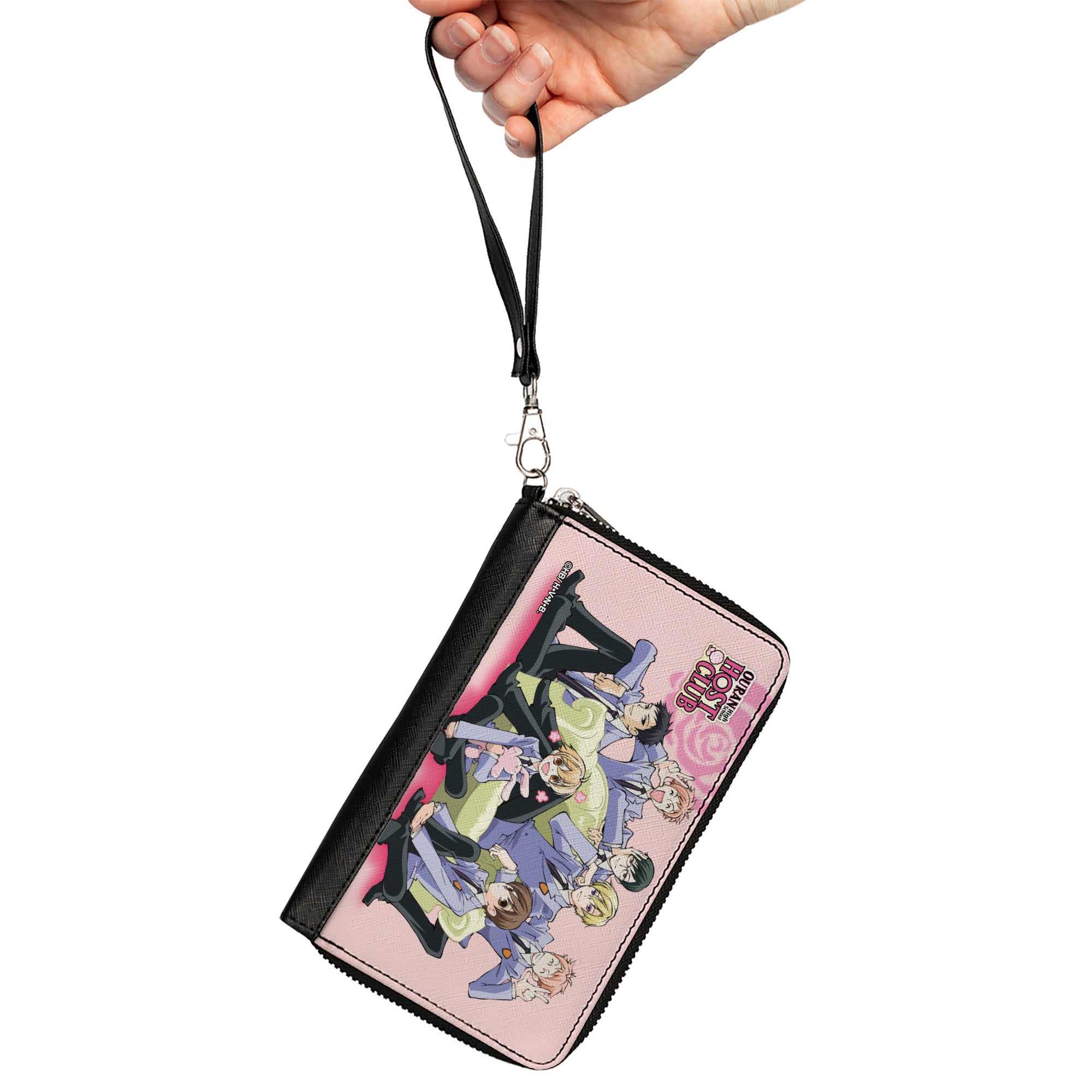 PU Zip Around Wallet Rectangle - Ouran High School Host Club Sitting Group Pose Pinks Clutch Zip Around Wallets Ouran High School Host Club