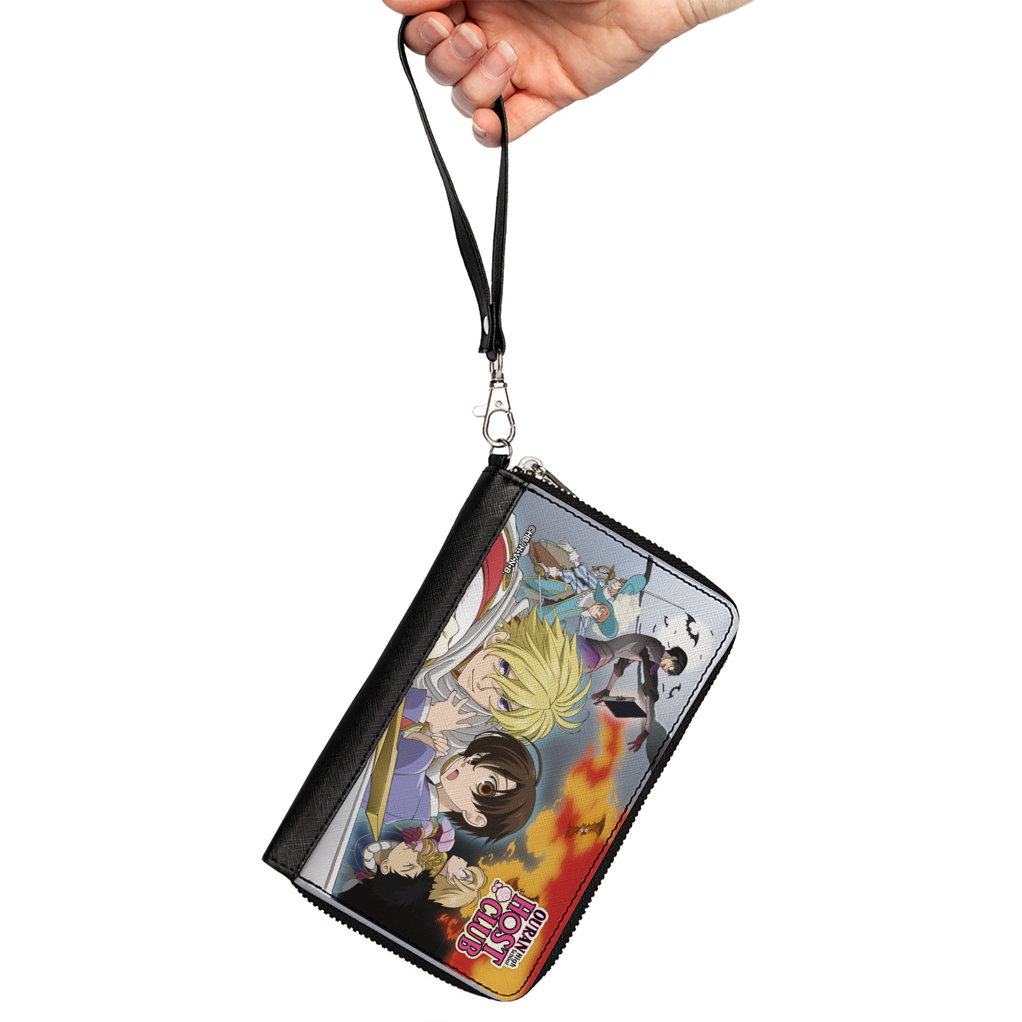 PU Zip Around Wallet Rectangle - OURAN HIGH SCHOOL HOST CLUB Character Scenes Collage and Title Logo Clutch Zip Around Wallets Ouran High School Host Club