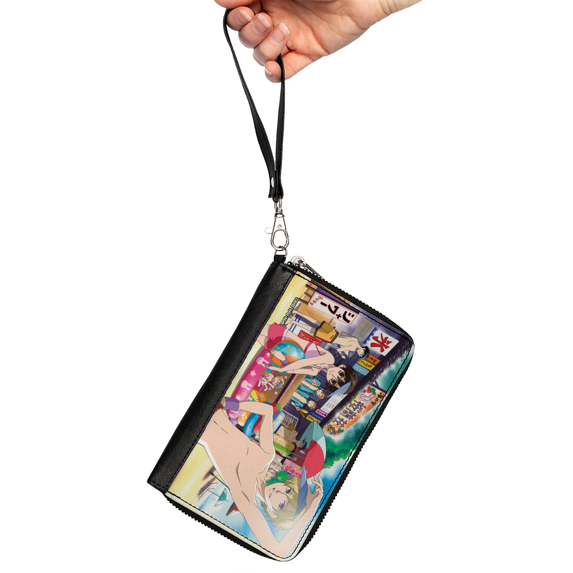 PU Zip Around Wallet Rectangle - Ouran High School Host Club Beach Stand Group Pose Clutch Zip Around Wallets Ouran High School Host Club