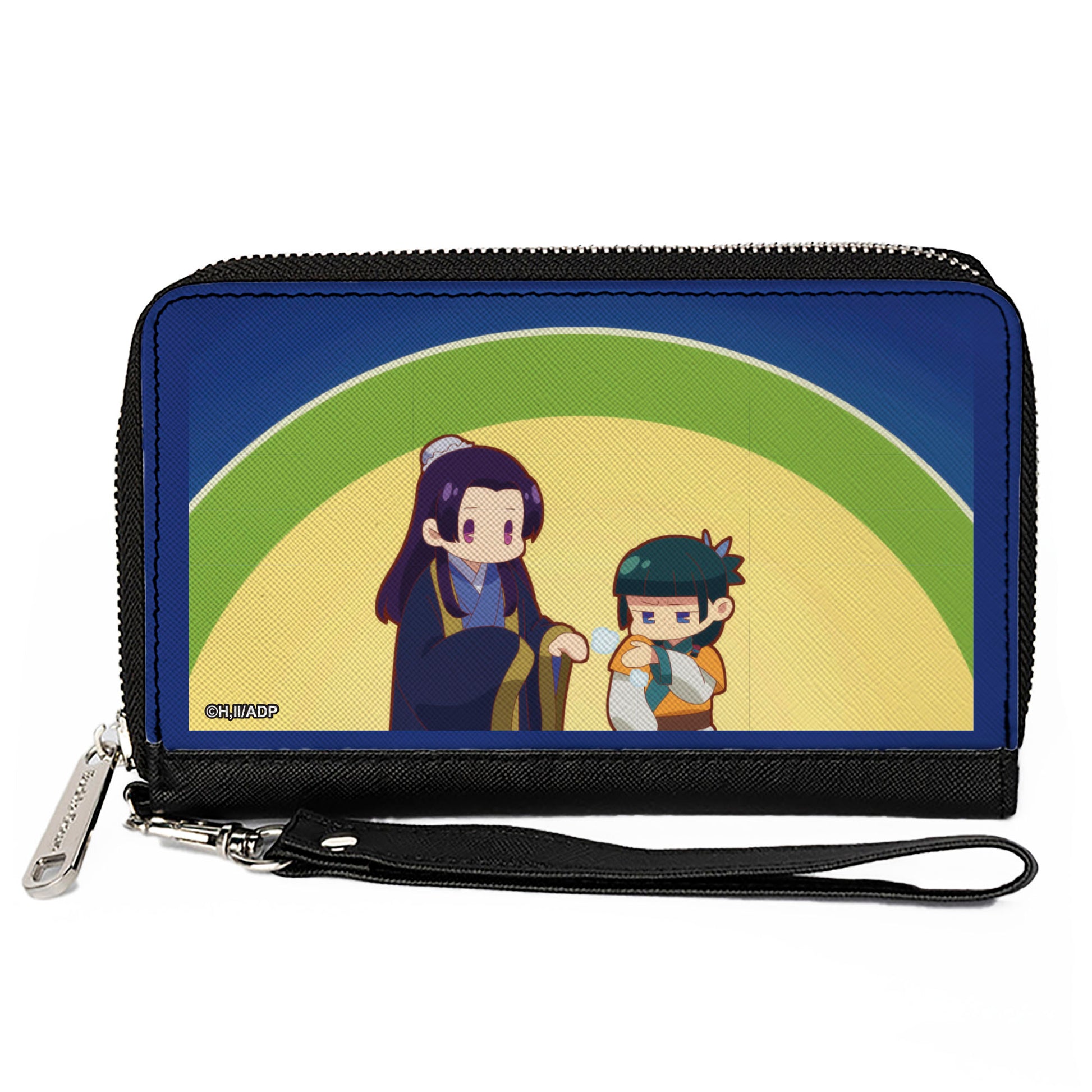 PU Zip Around Wallet Rectangle - The Apothecary Diaries Chibi Jinshi and Maomao Sunset Pose Clutch Zip Around Wallets The Apothecary Diaries